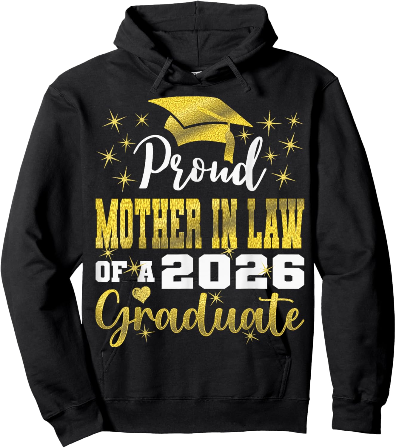 Super Proud Mother in Law of 2026 Graduate Graduation Family Hoodie - Hoodie | Black