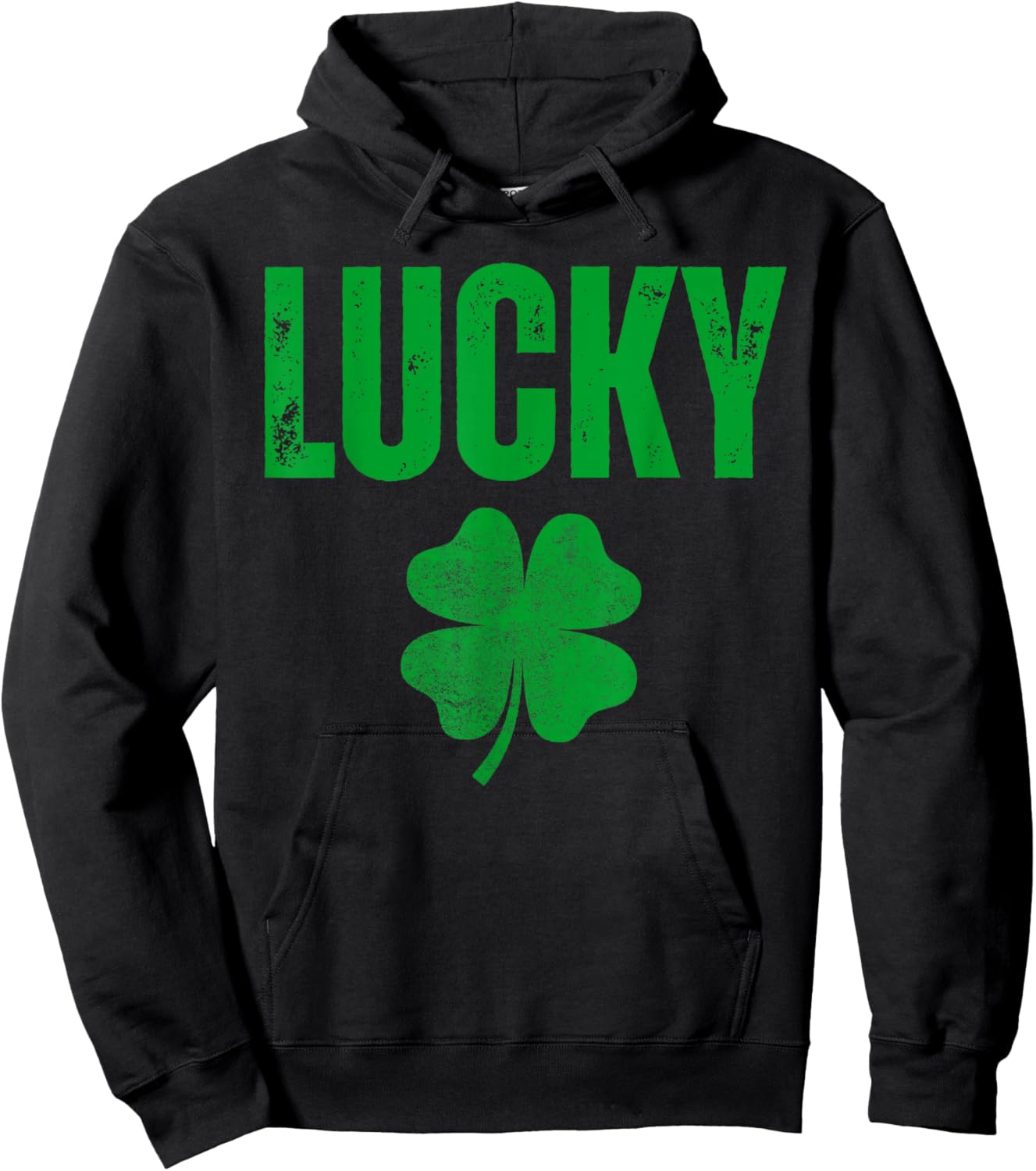 Lucky and Lucky Fucker, Matching Couples, Lucky Shamrock Hoodie - Hoodie | Black