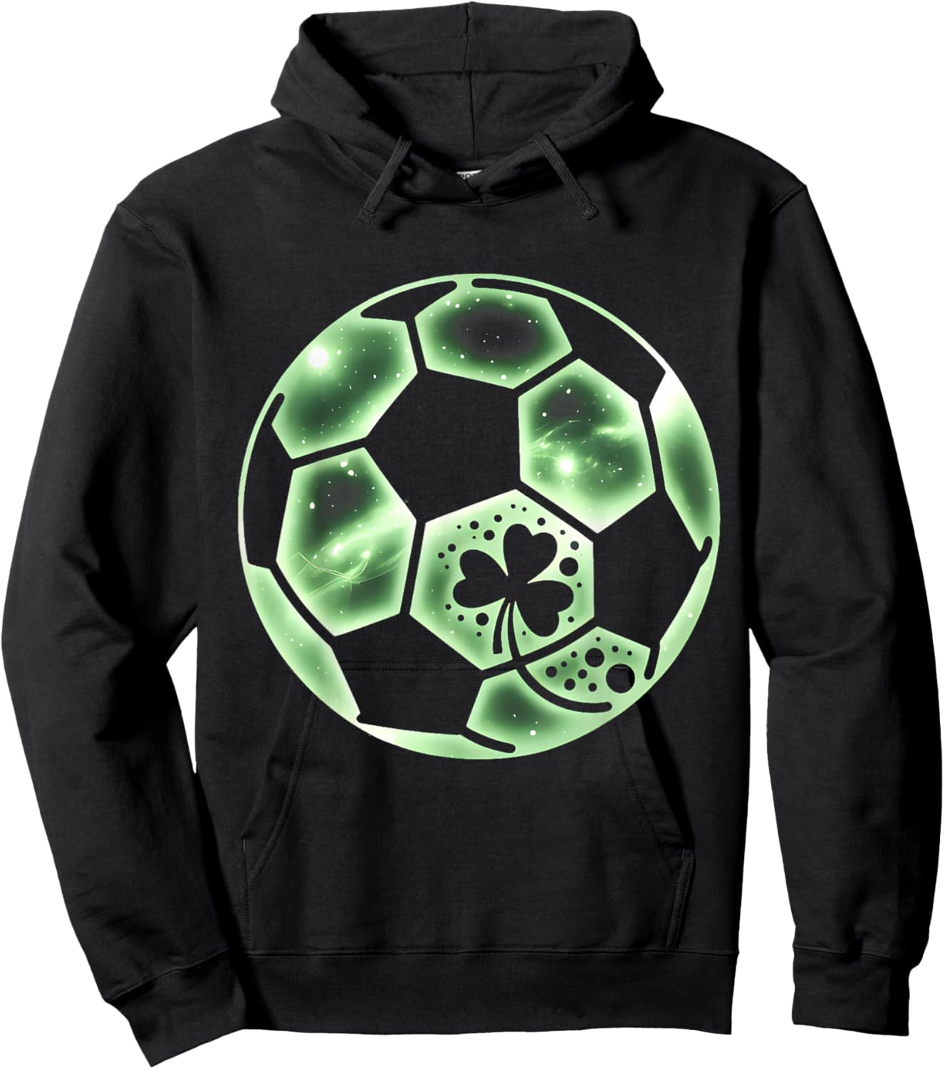 Soccer Irish Shamrock Lucky Clover St Patricks Day Boys Men Hoodie - Hoodie | Black