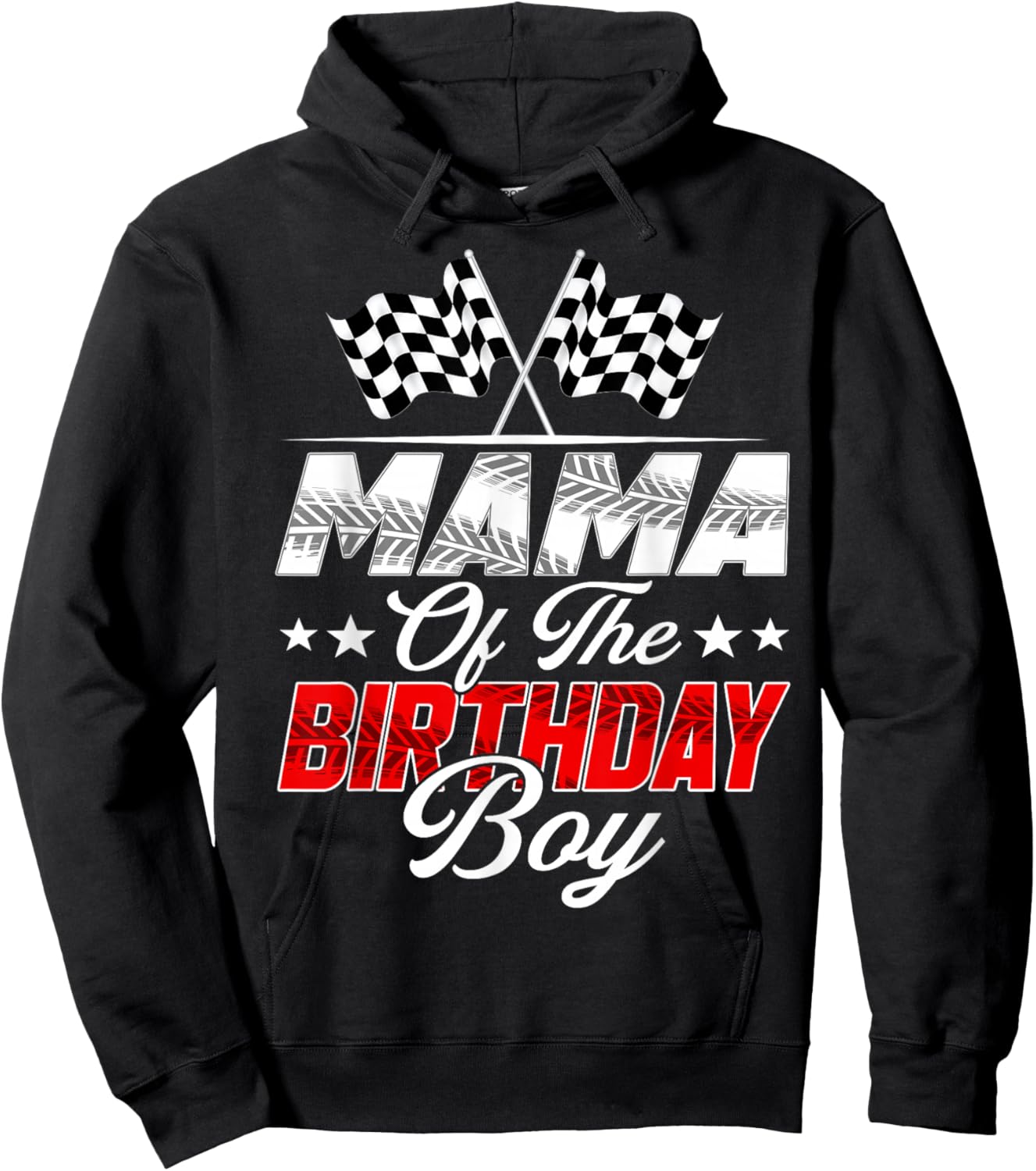Race Car Mama of The Birthday Boy Racing Family Pit Crew Hoodie - Hoodie | Black