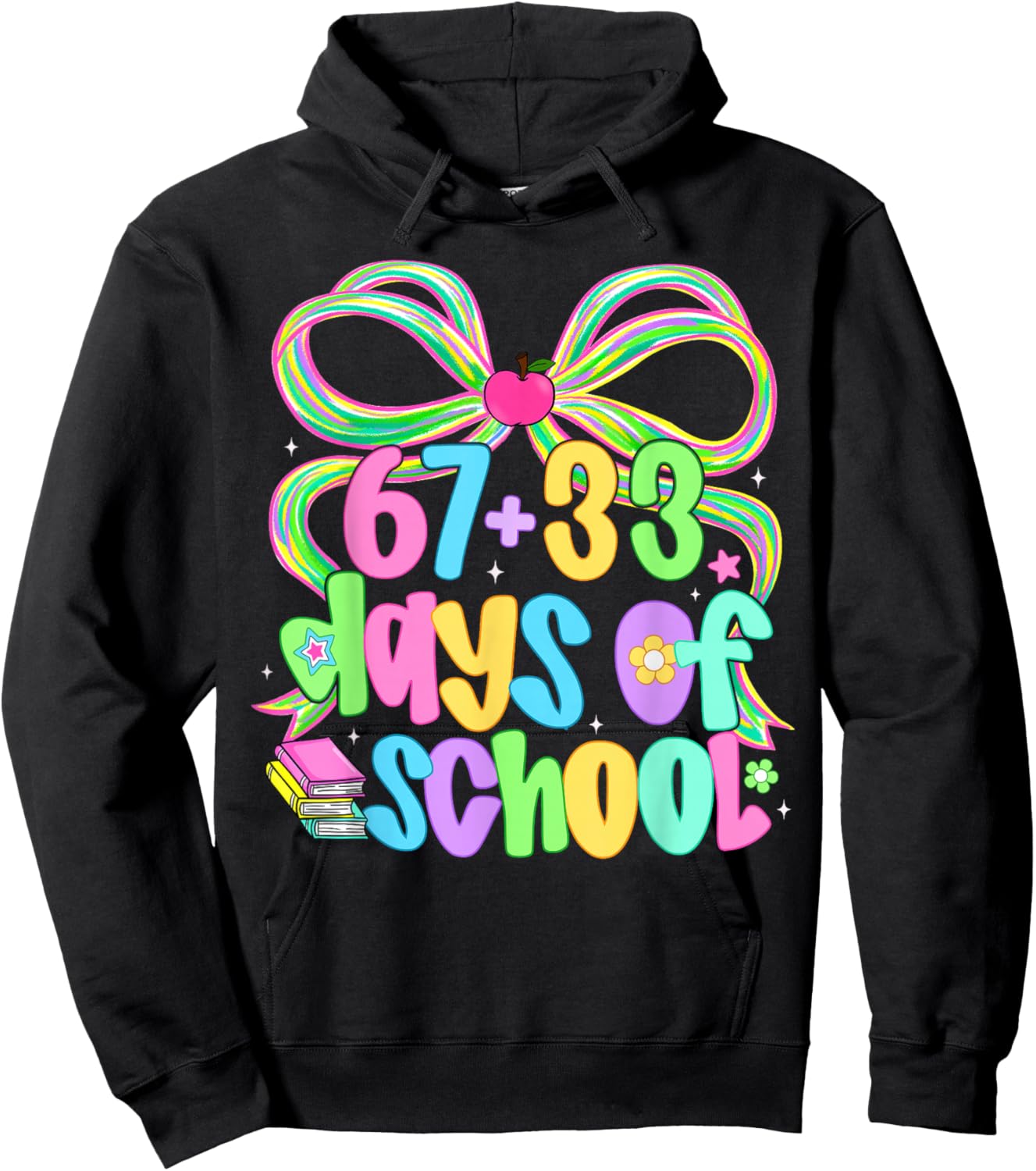 67 33 Days of School Shirts Kids Girls 100th Day of School Hoodie - Hoodie | Black
