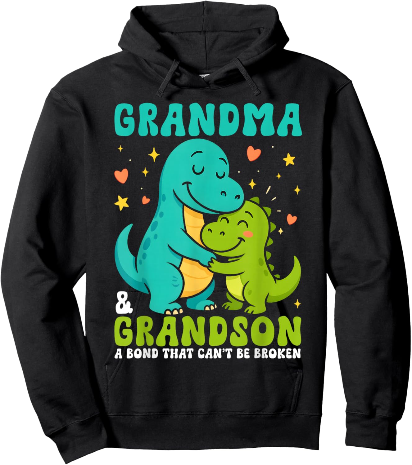 Grandma and Grandson Dinosaur A Bond That Cant Be Broken Hoodie - Hoodie | Black
