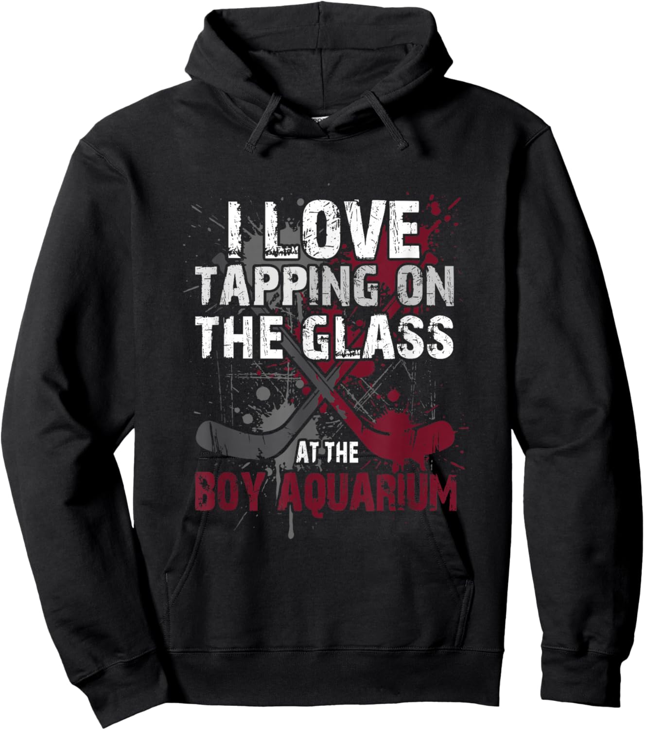 I Love Tapping On The Glass at The Boy Aquarium Hockey Hoodie - Hoodie | Black
