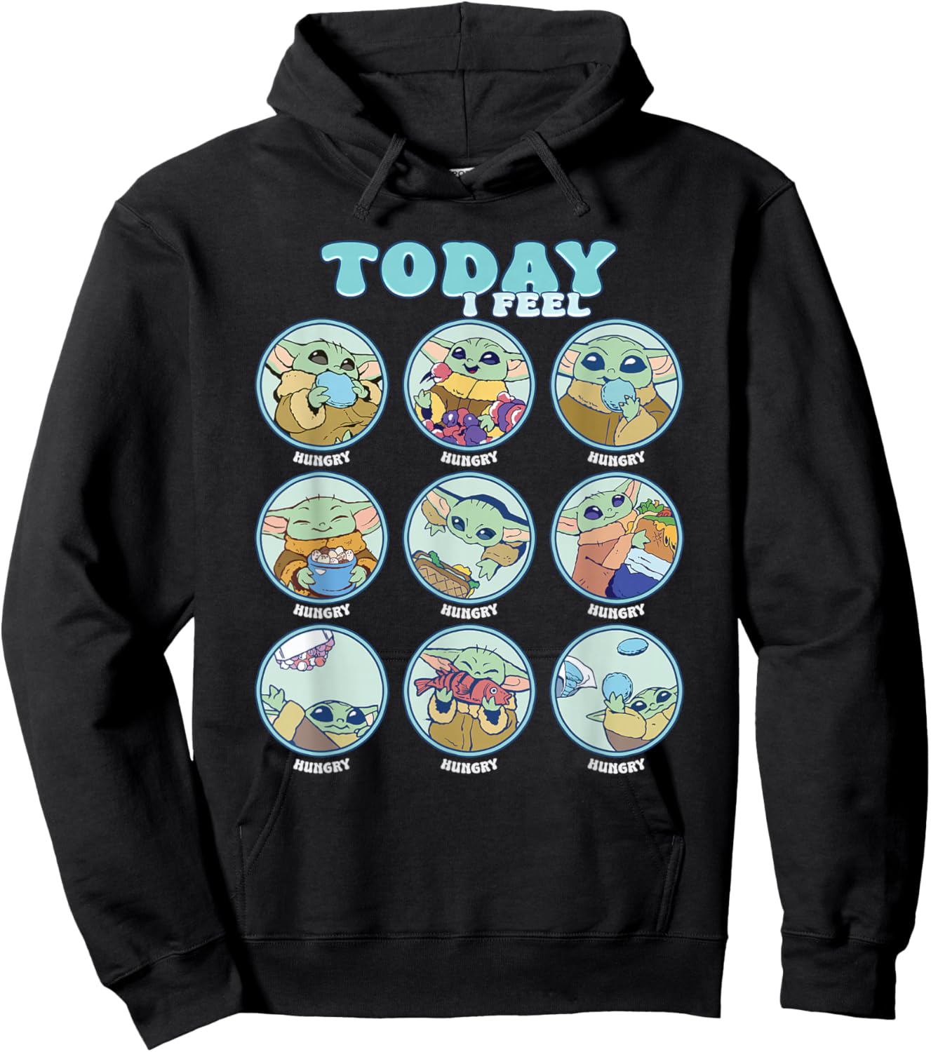 Star Wars The Mandalorian and Grogu Today I Feel Grid Hoodie - Hoodie | Black