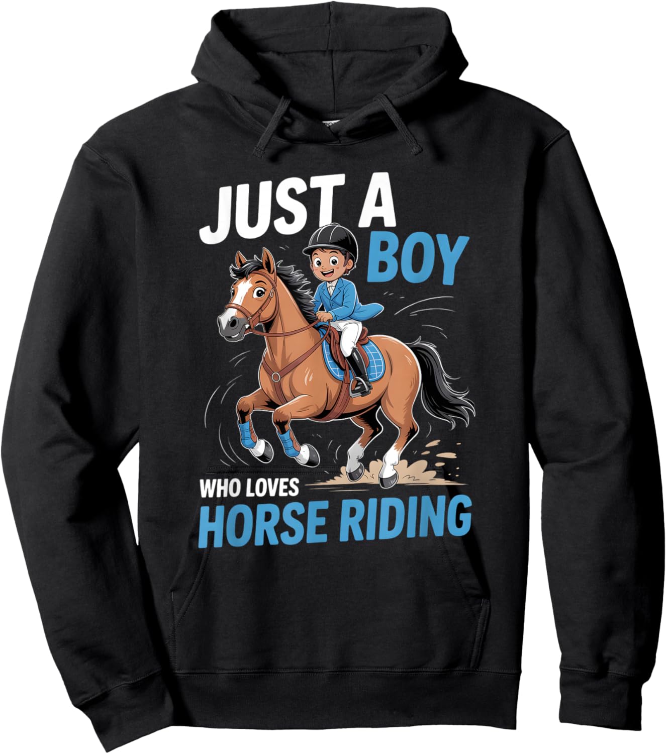 Boys Horse Riding Hoodie - Hoodie | Black