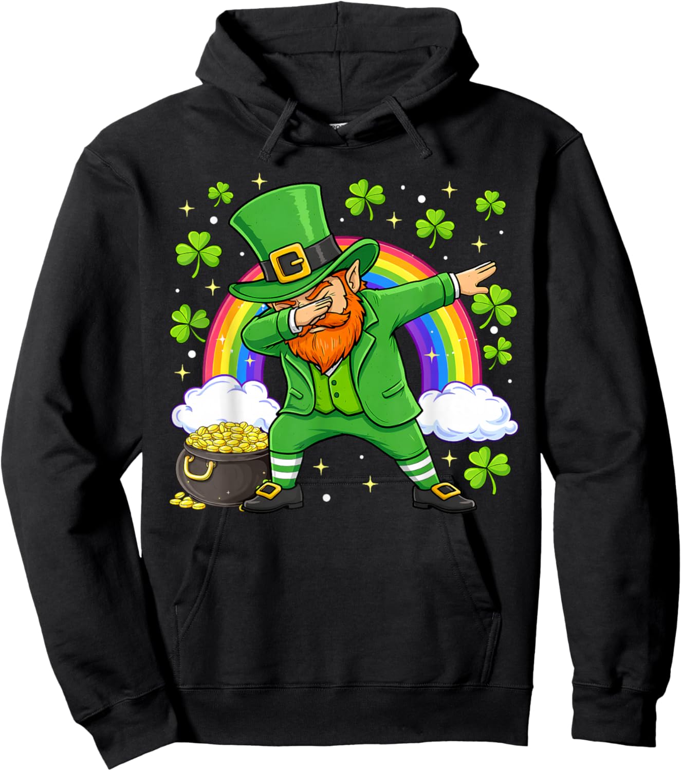 Dab Leprechaun Irish St Patricks Day Green Boys Toddler Kids Hoodie - Hoodie | Black