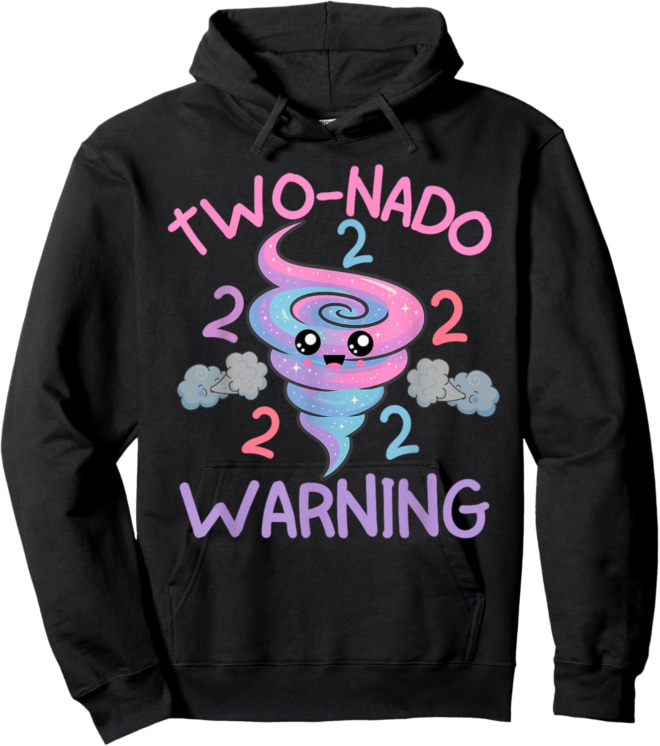 Two Nado Warning 2nd Birthday Funny Tornado Party Hoodie - Hoodie | Black