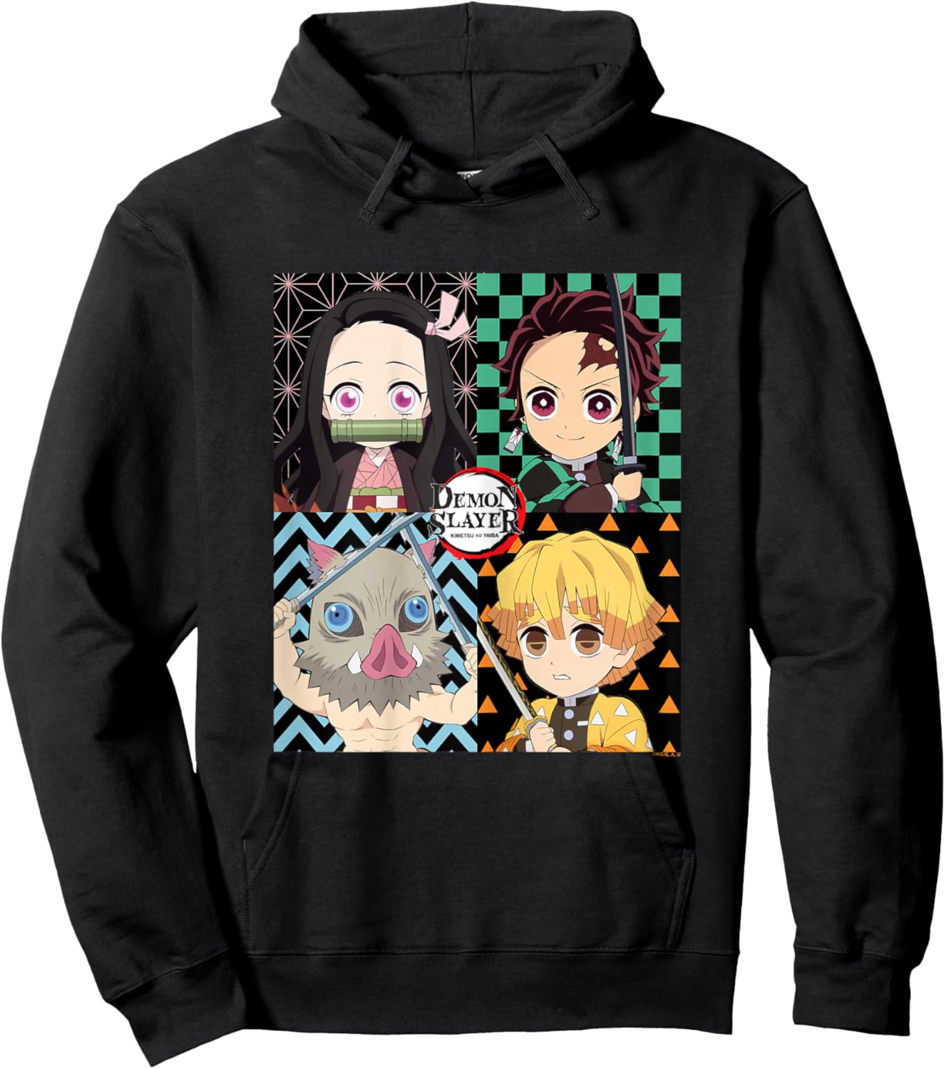 Demon Slayer: Kimetsu no Yaiba Nezuko Tanjiro Zenitsu Kawaii Hoodie - Hoodie | Black
