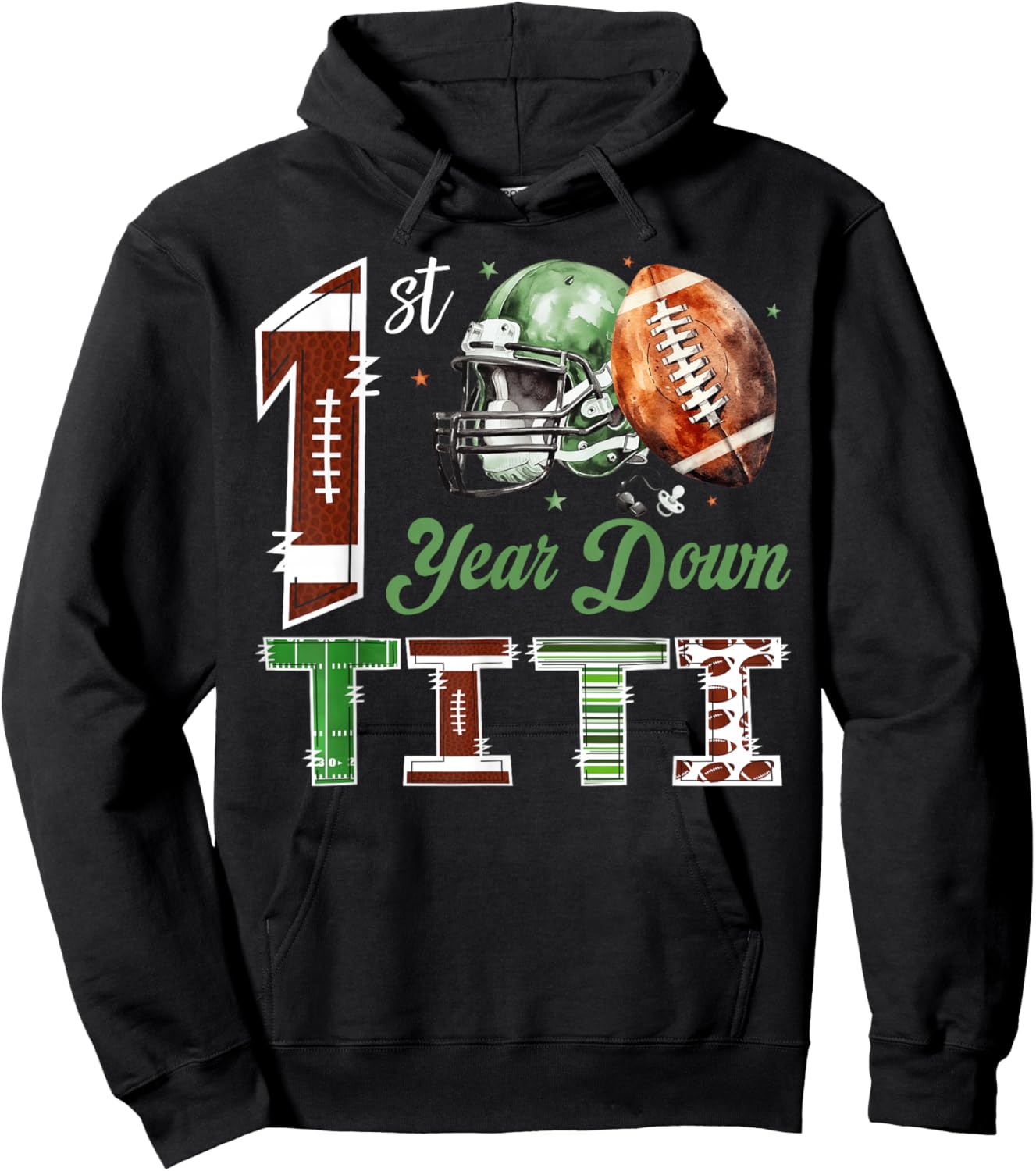 Titi of The 1 Year Old Football 1st Birthday Boy Party Hoodie - Hoodie | Black