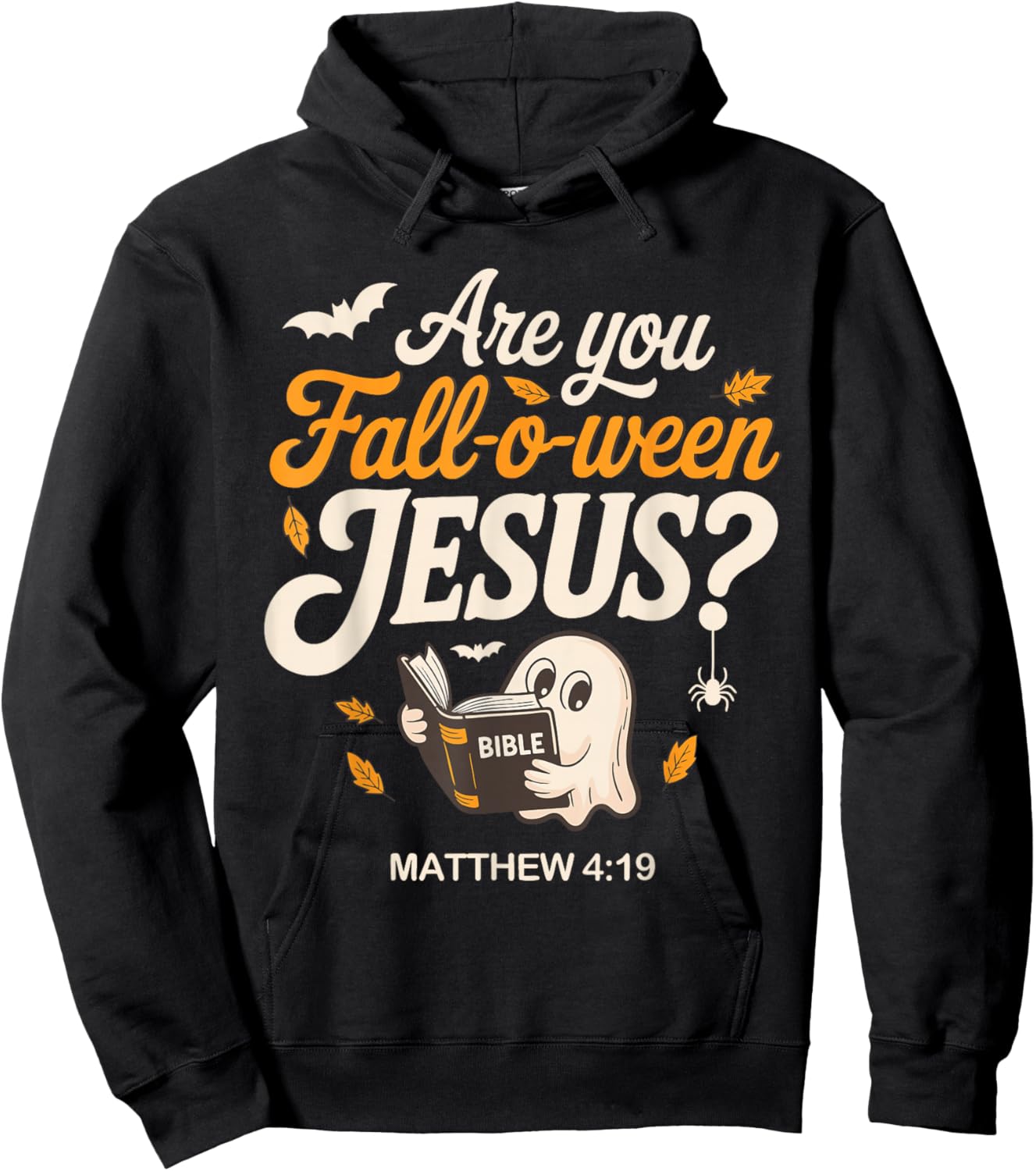 Retro Fall Religious Bible Matthew are You Fall-O-Ween Jesus Hoodie - Hoodie | Black