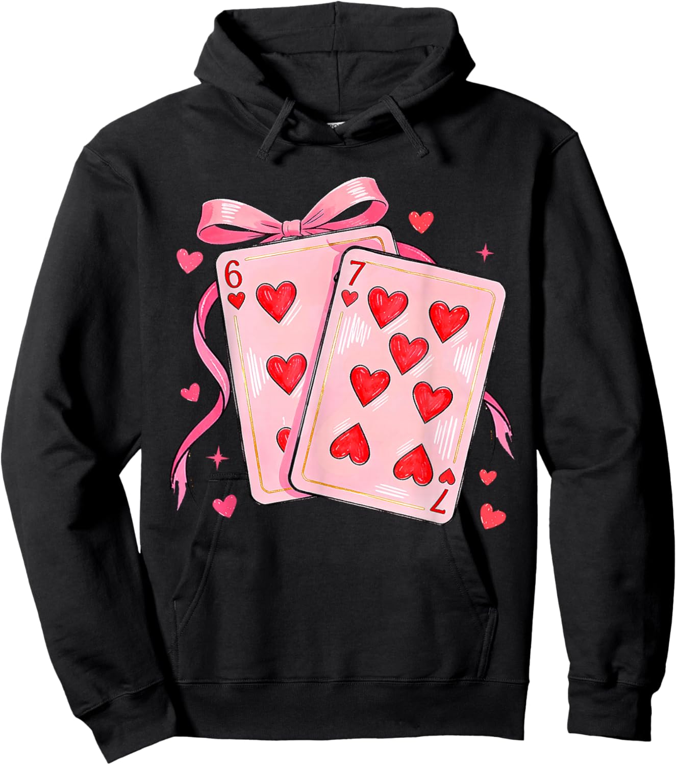 Six Seven 6 7 Meme 67 Valentines Day Girls Kids Hoodie - Hoodie | Black