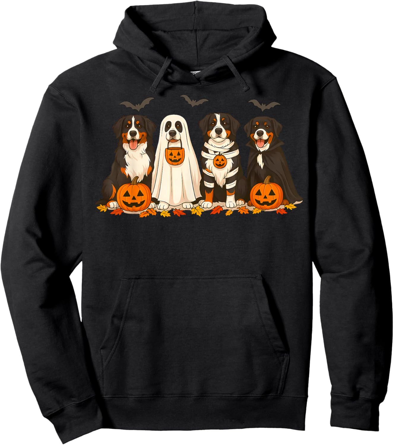 Halloween Bernese Mountain Dog Ghost Spooky Bernese Dog Mama Hoodie - Hoodie | Black