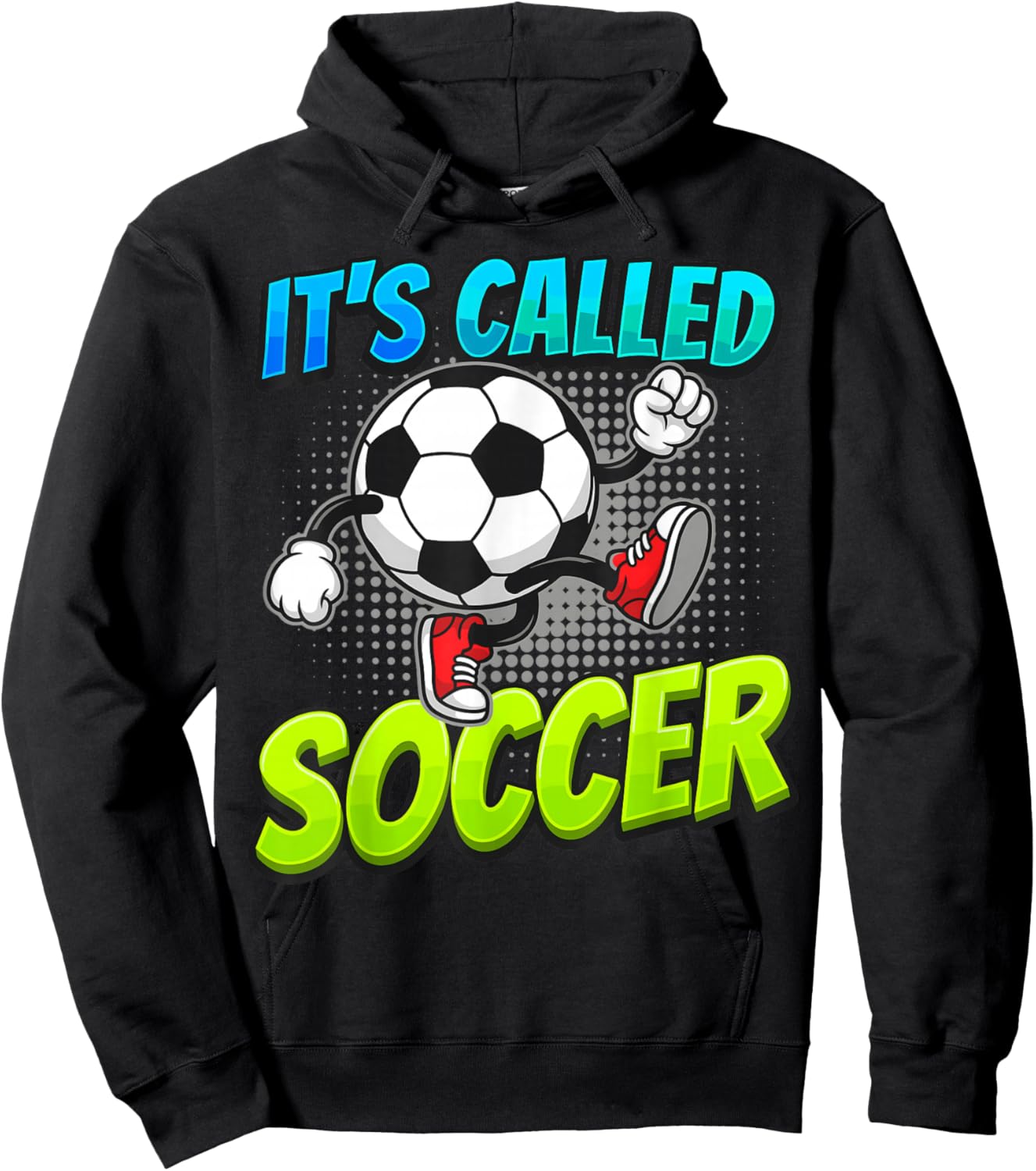 It's Called Soccer Funny Cartoon Ball Graffiti Style Boys Hoodie - Hoodie | Black