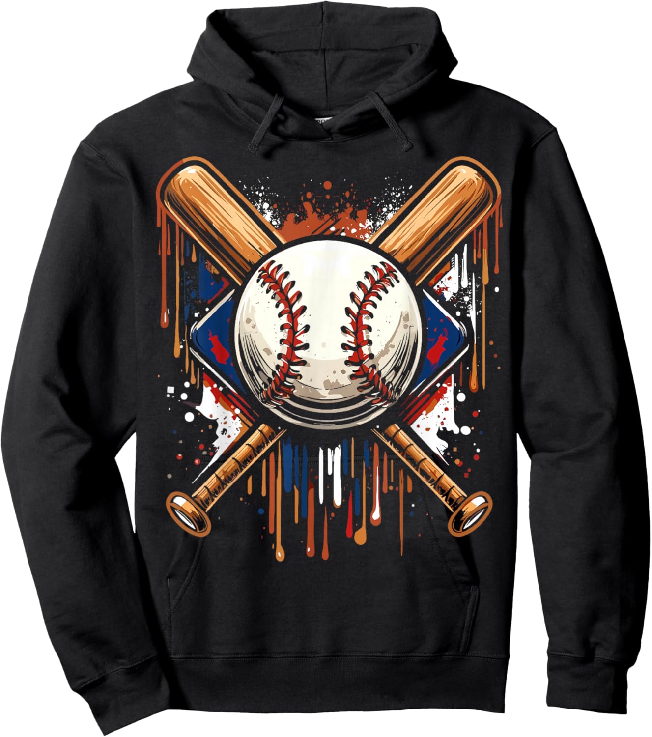 Baseball Player Funny Drip Hoodie - Hoodie | Black