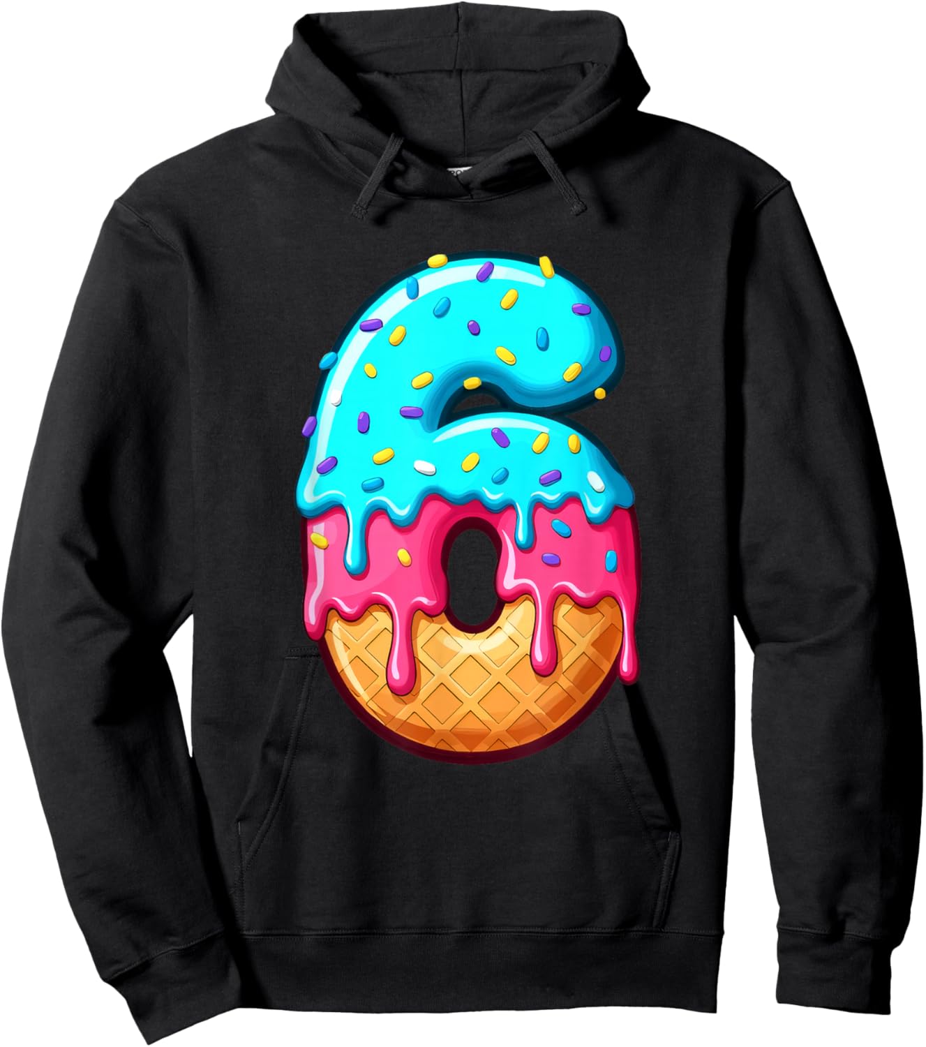 Funny 67 Number 6 Ice Cream Drip Meme Matching Group Costume Hoodie - Hoodie | Black