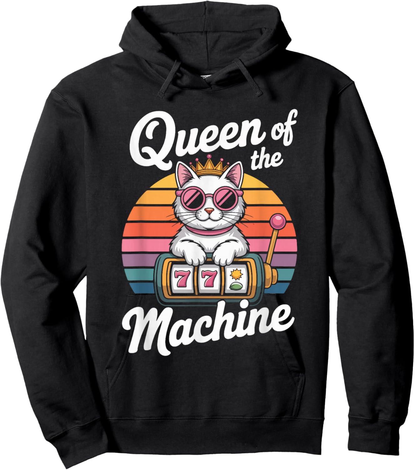 Queen of The Machine Cat Slot Enthusiast Hoodie - Hoodie | Black