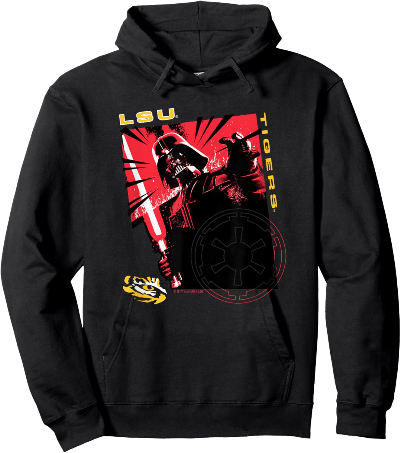 LSU Tigers Star Wars Sith Lord Purple Officially Licensed Hoodie - Hoodie | Black