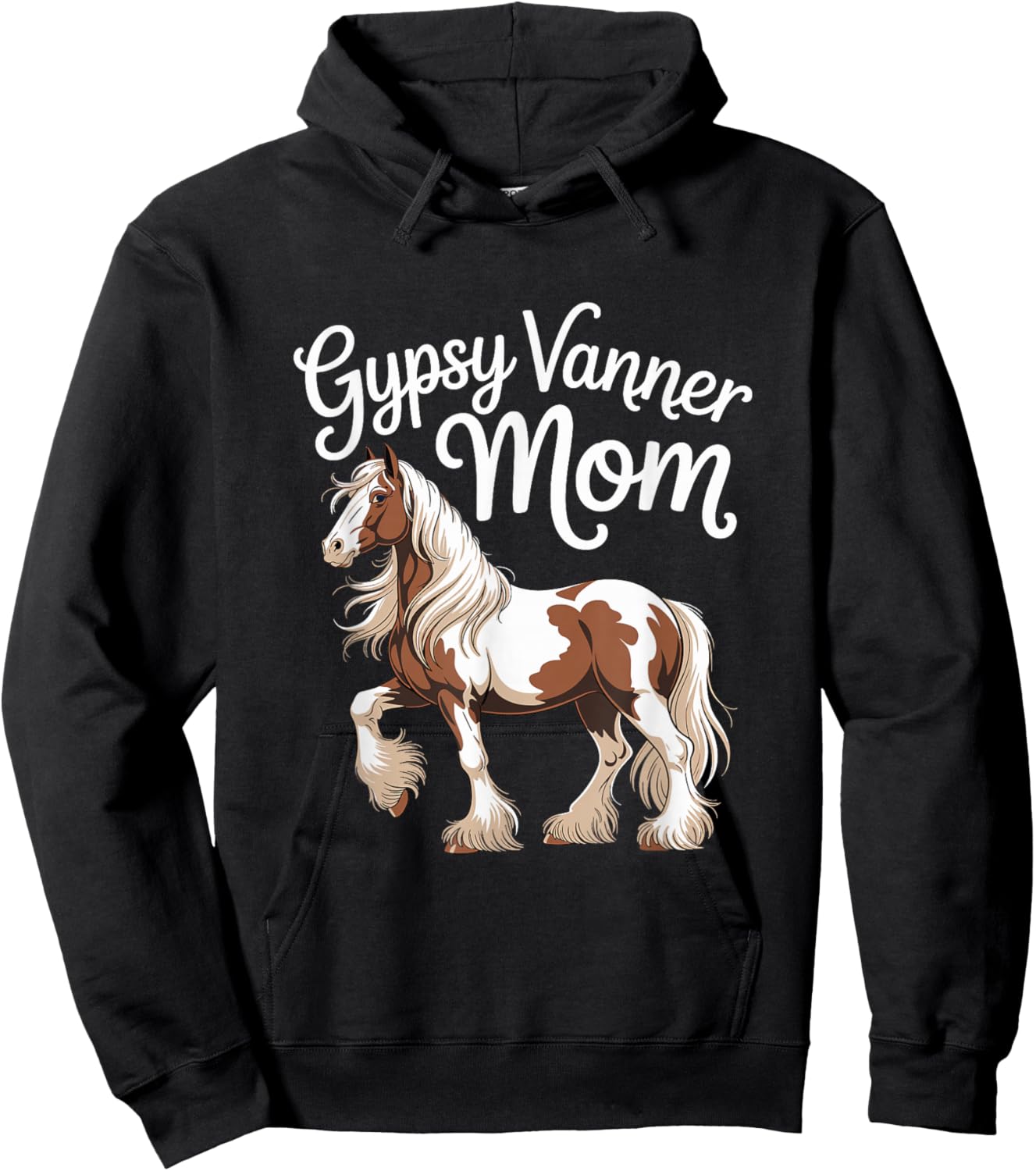 Gypsy Vanner Mom Proud Horse mom Equestrian Hoodie - Hoodie | Black