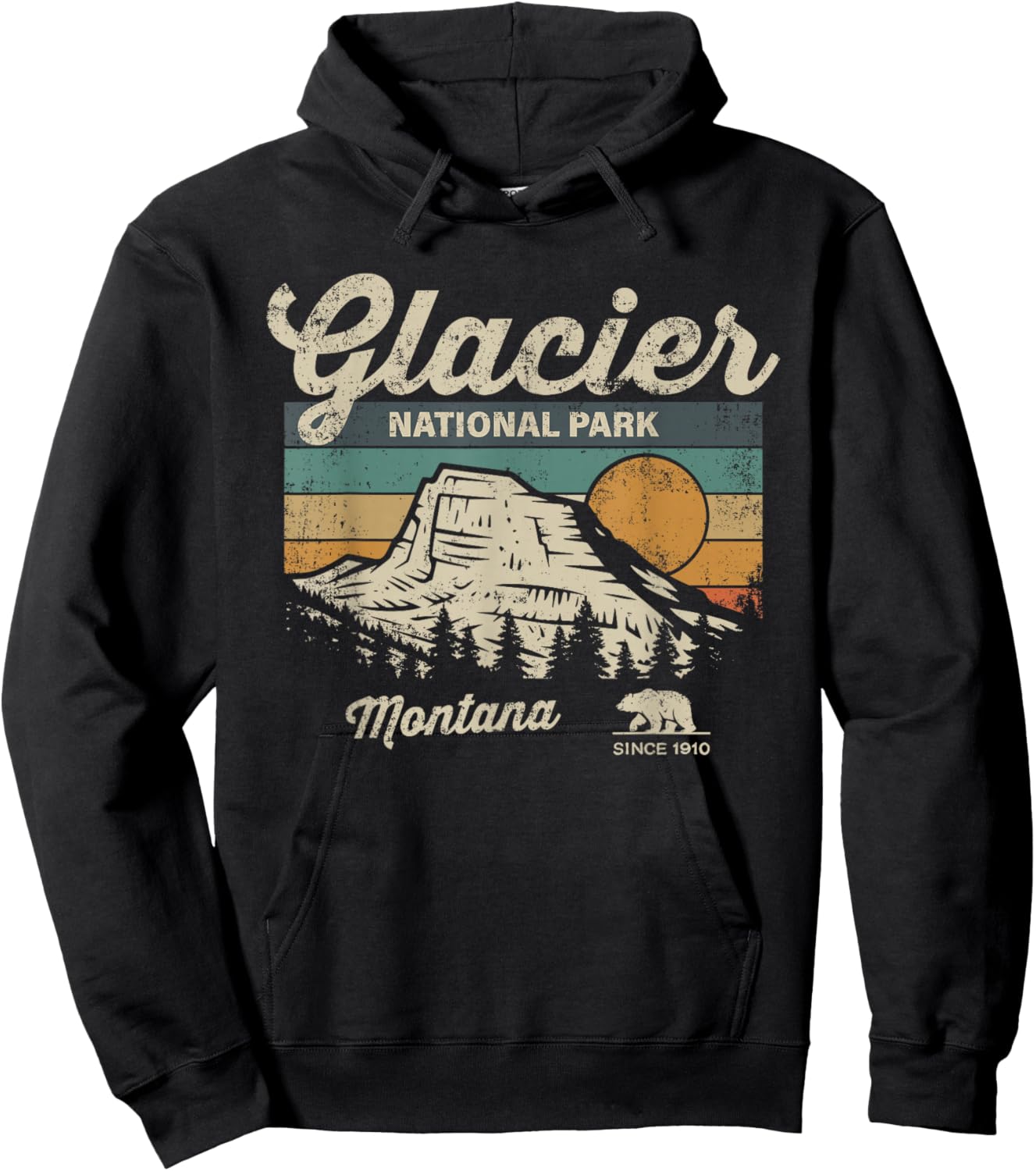 Glacier National Park Hoodie - Hoodie | Black
