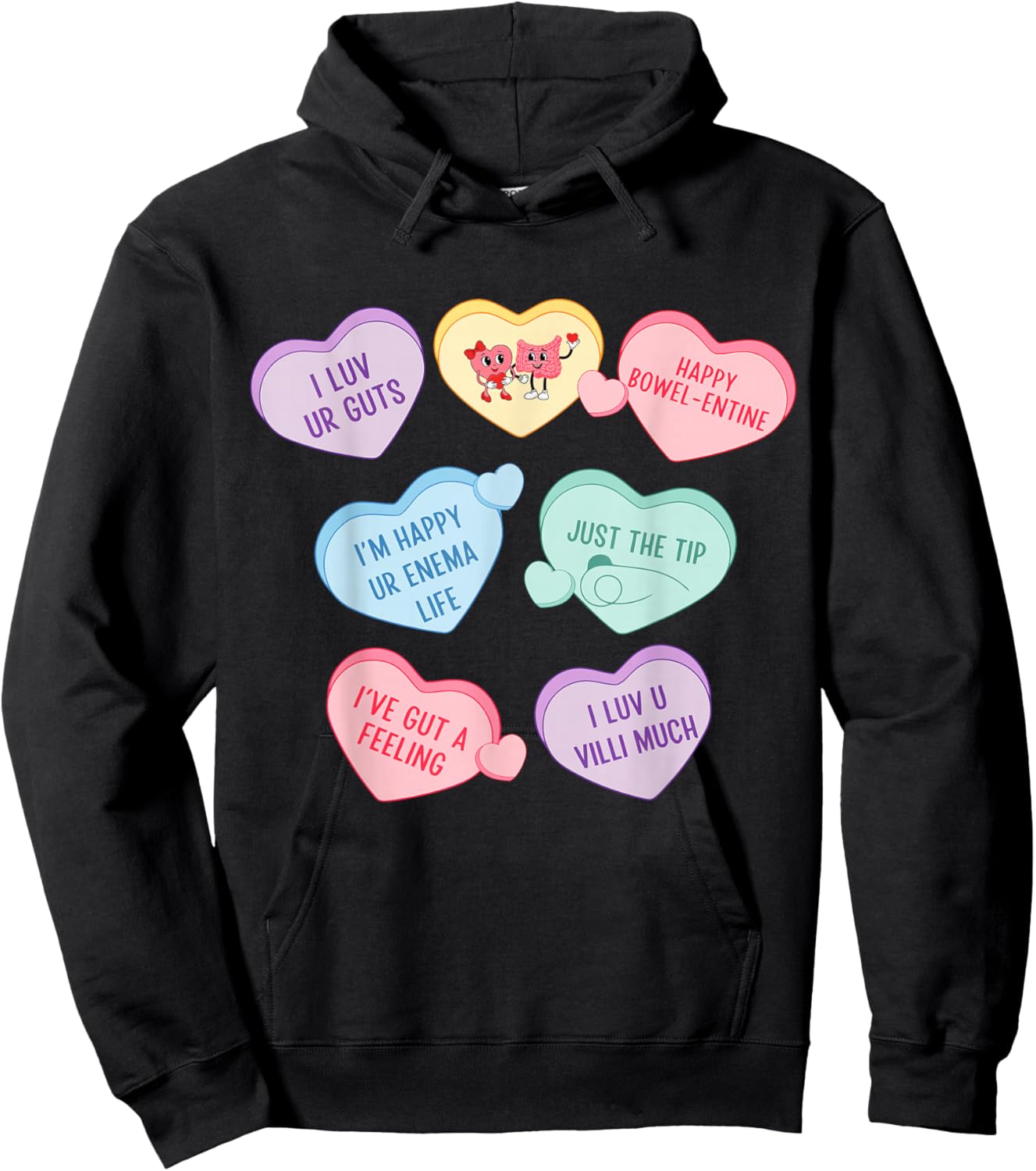 GI Nurse Valentine's Hearts Candy Gastroenterology Endo Tech Hoodie - Hoodie | Black