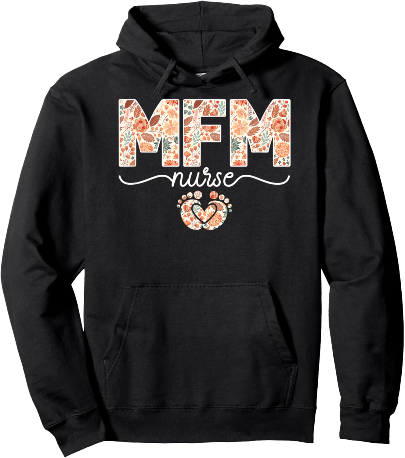 MFM Nurse Boho Maternal Fetal Medicine Nurse Hoodie - Hoodie | Black