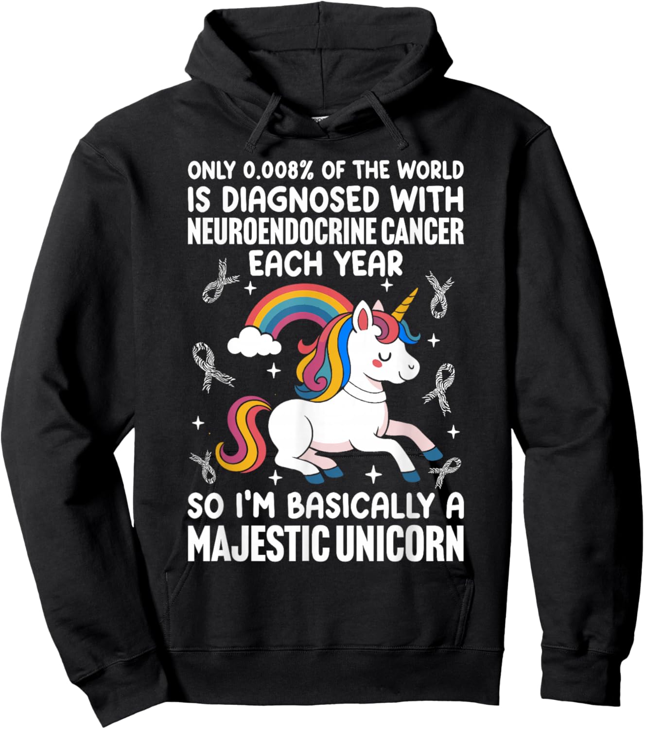 Neuroendocrine Tumor Awareness NET Cancer Warrior Carcinoid Hoodie - Hoodie | Black