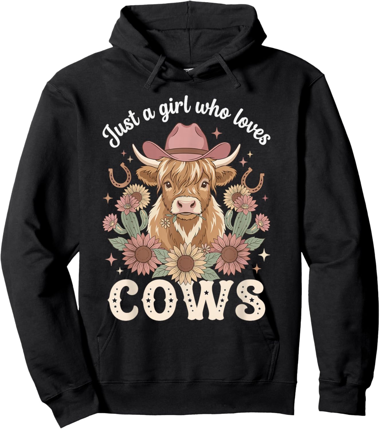 Just A Girl Who Loves Cows Highland Cattle Farm Animal Pet Hoodie - Hoodie | Black
