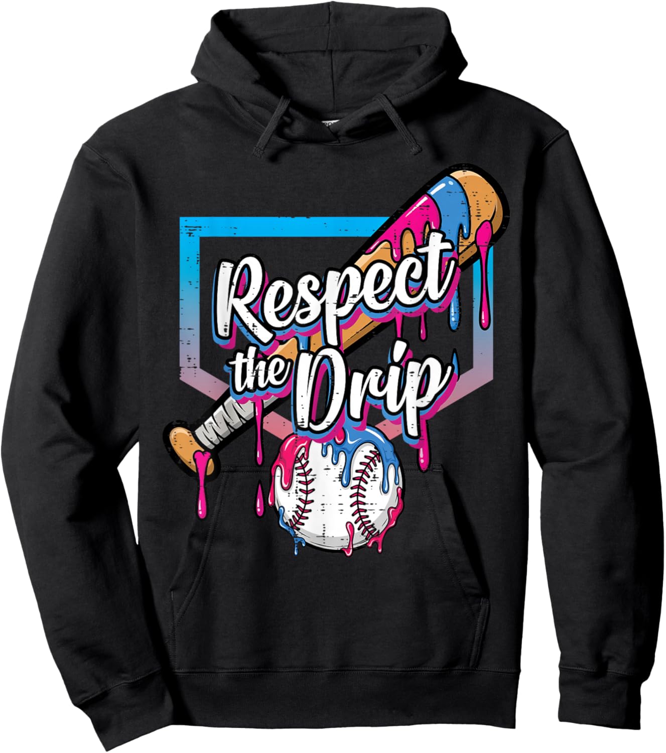 Baseball Respect The Drip Ice Cream Boys Kids Youth Men Hoodie - Hoodie | Black