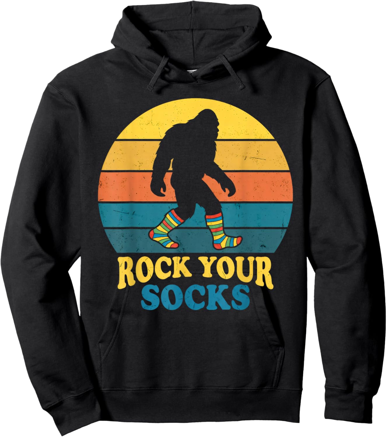 Rock Your Socks Bigfoot World Down Syndrome Day Sasquatch Hoodie - Hoodie | Black