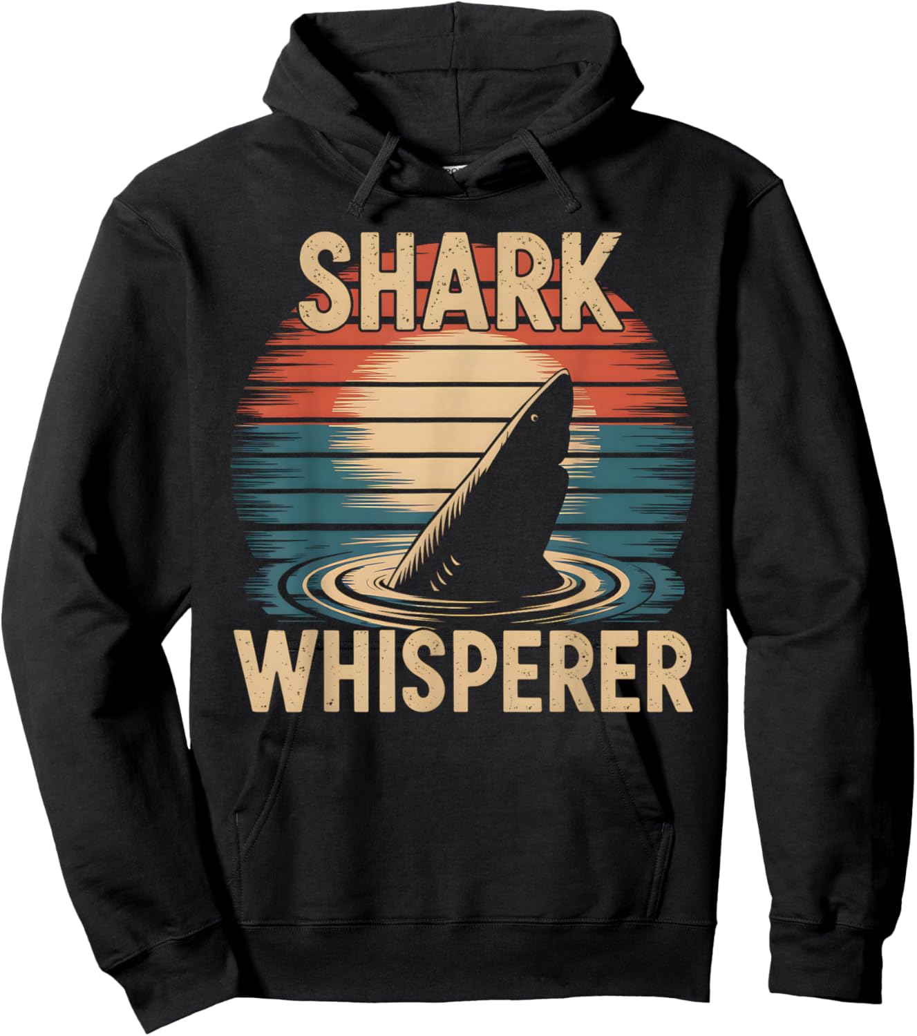 Shark Whisperer Retro Vintage Shark Lover Hoodie - Hoodie | Black