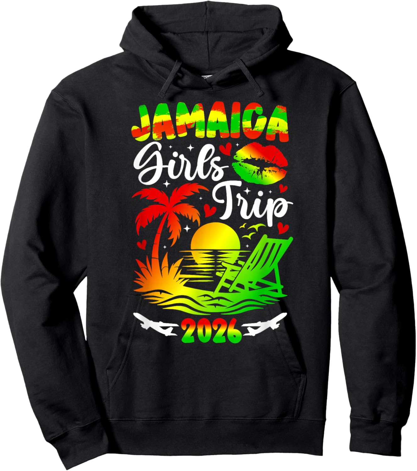 Jamaica Girls Trip 2026 Girls Vacation Jamaica Travel Hoodie - Hoodie | Black