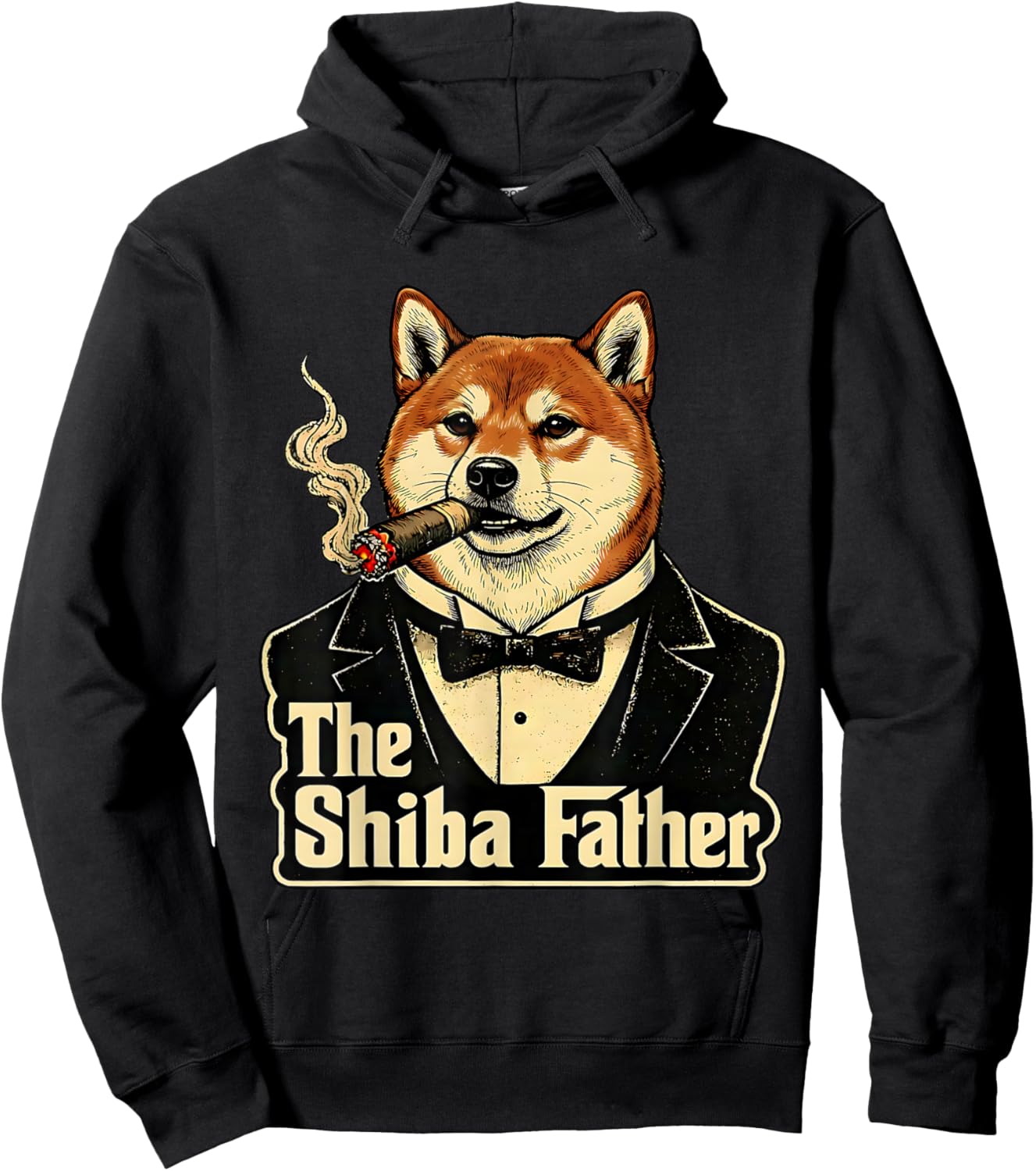 The Shiba Inu Father Funny Mafia Style Dog Dad Humor Lover Hoodie - Hoodie | Black