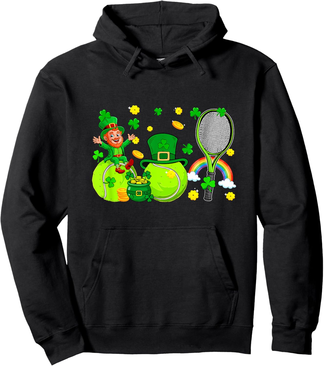 Tennis Equipment Player Team St. Patrick's Day Family Kids Hoodie - Hoodie | Black