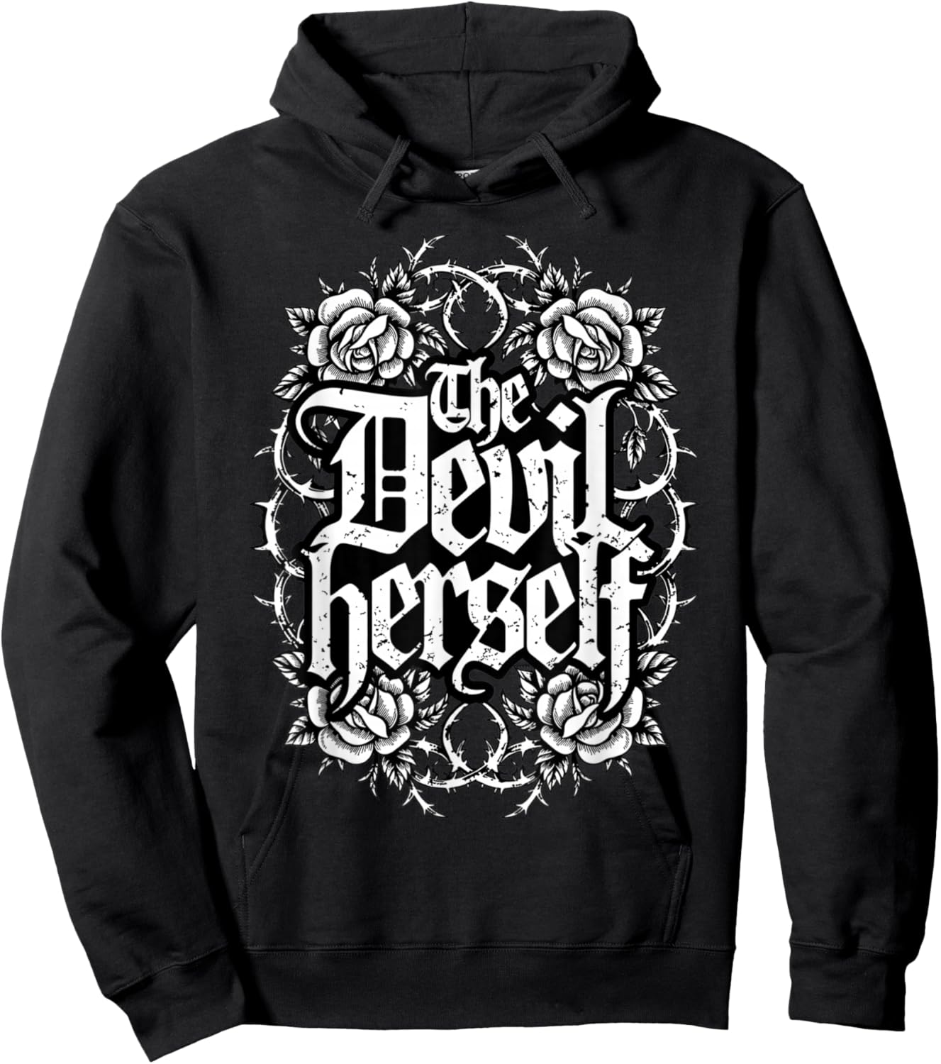 The Devil Herself Retro Occult Women Gothic Dark Feminine Hoodie - Hoodie | Black