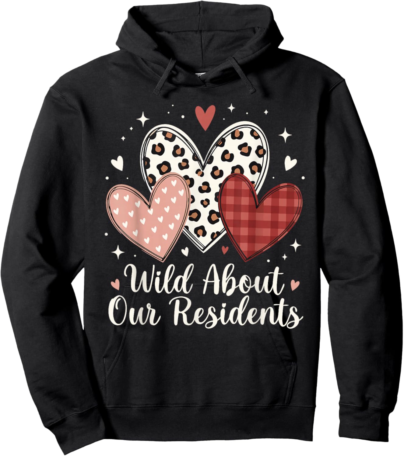 Wild About Our Residents Valentines CNA Nurse Men Women Hoodie - Hoodie | Black