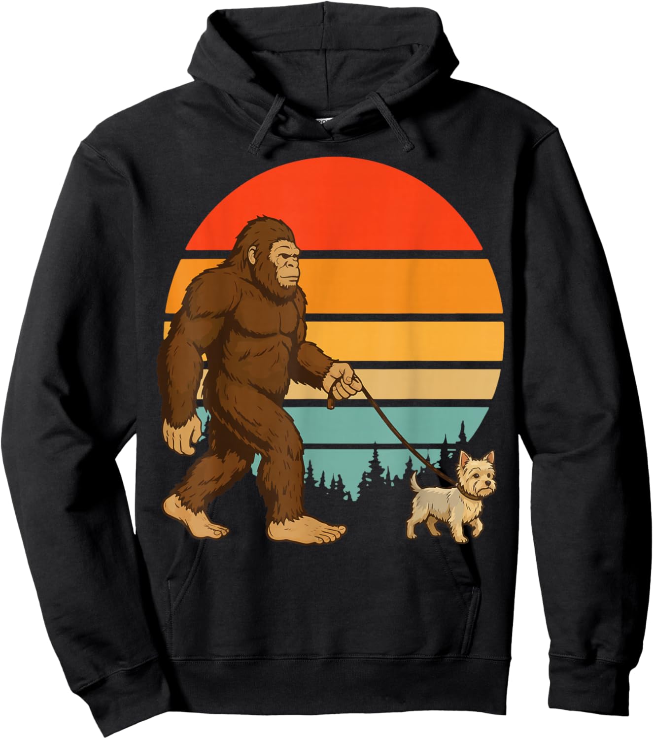 Bigfoot Yorkshire Terrier Retro Yorkie Hoodie - Hoodie | Black