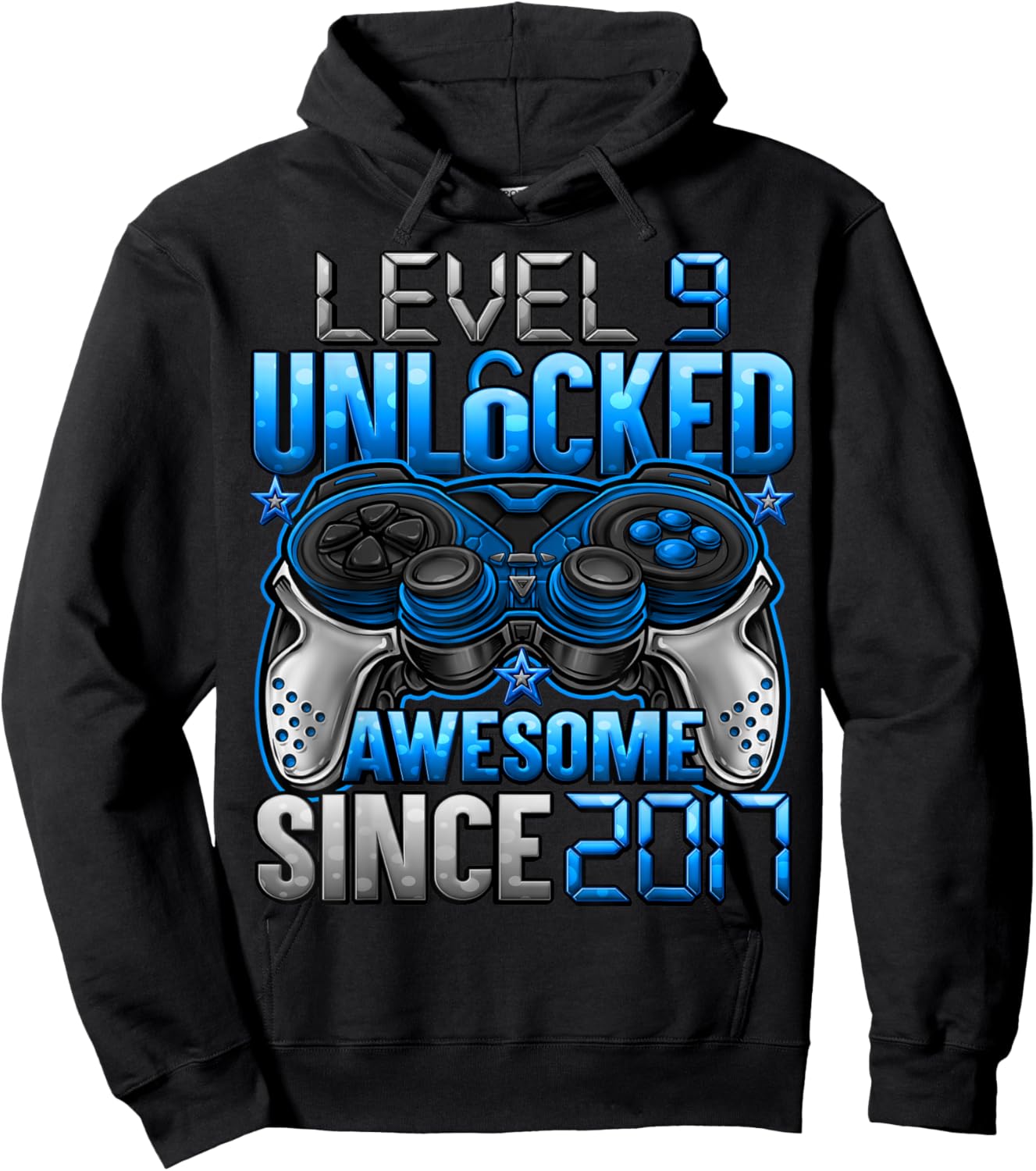 Level 9 Unlocked 9 Year Old Gifts for Boys 9th Birthday Boy Hoodie - Hoodie | Black