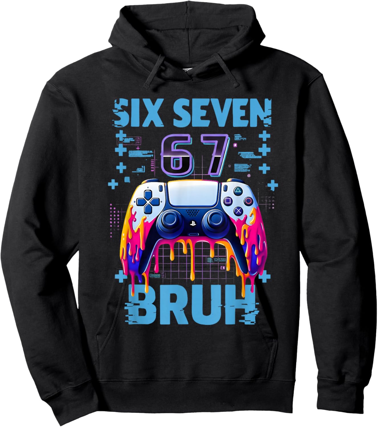 Funny Six Seven 67 Bruh Birthday Boy Gamer Gift Boys Kid Hoodie - Hoodie | Black