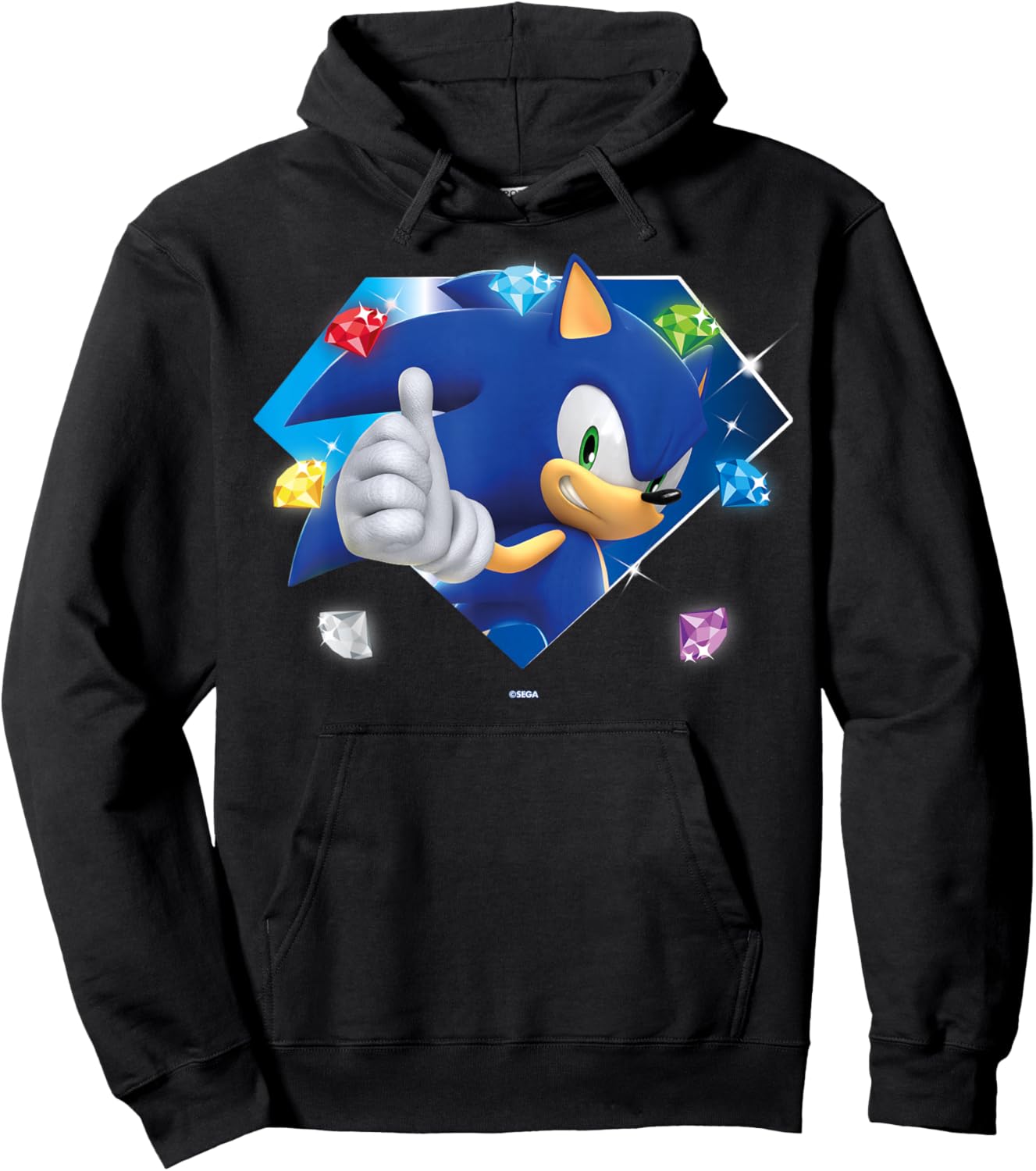 Sonic The Hedgehog 35th Anniversary Emerald Legacy Hoodie - Hoodie | Black