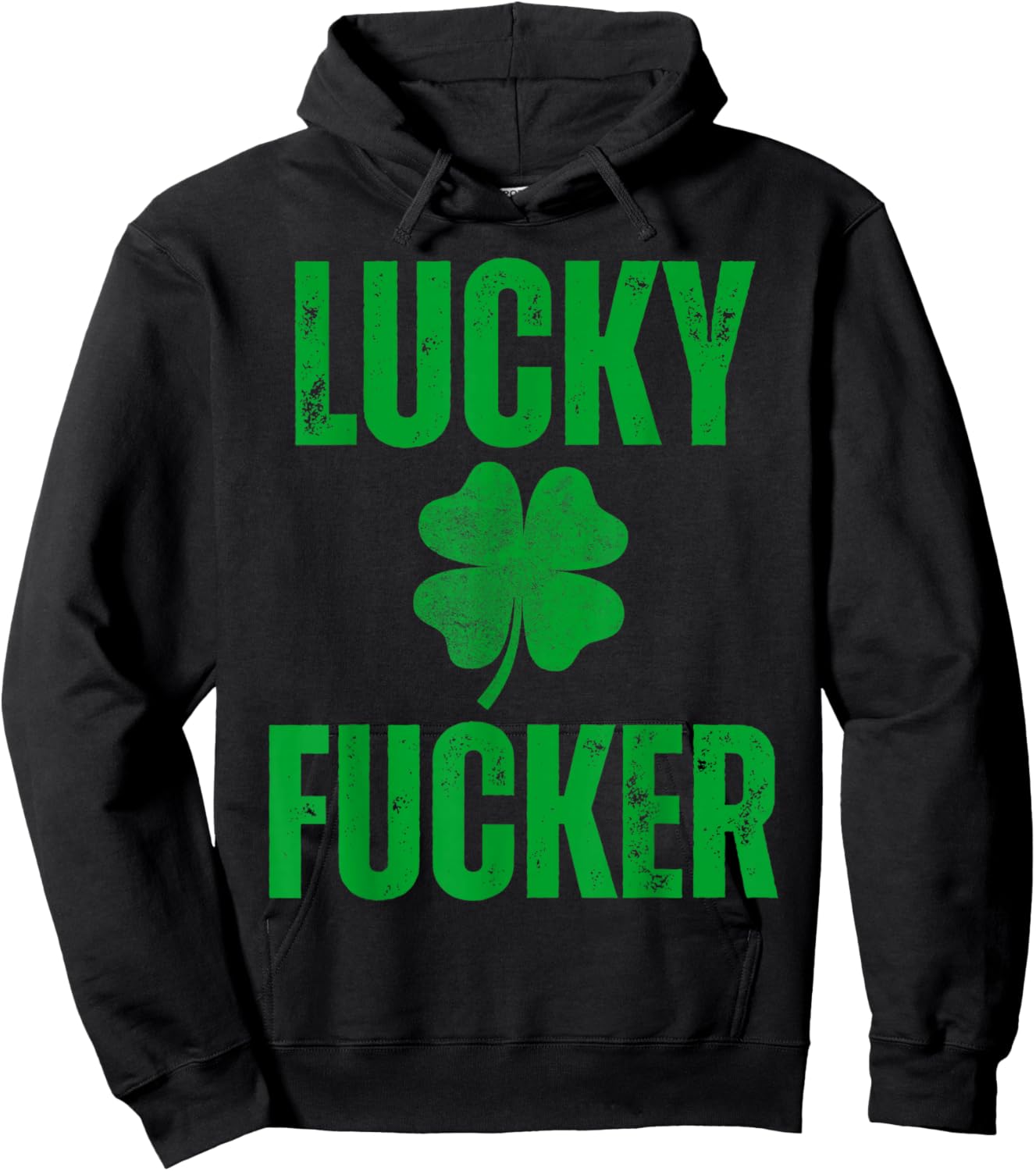 Lucky and Lucky Fucker, Matching Couples, Lucky Shamrock Hoodie - Hoodie | Black