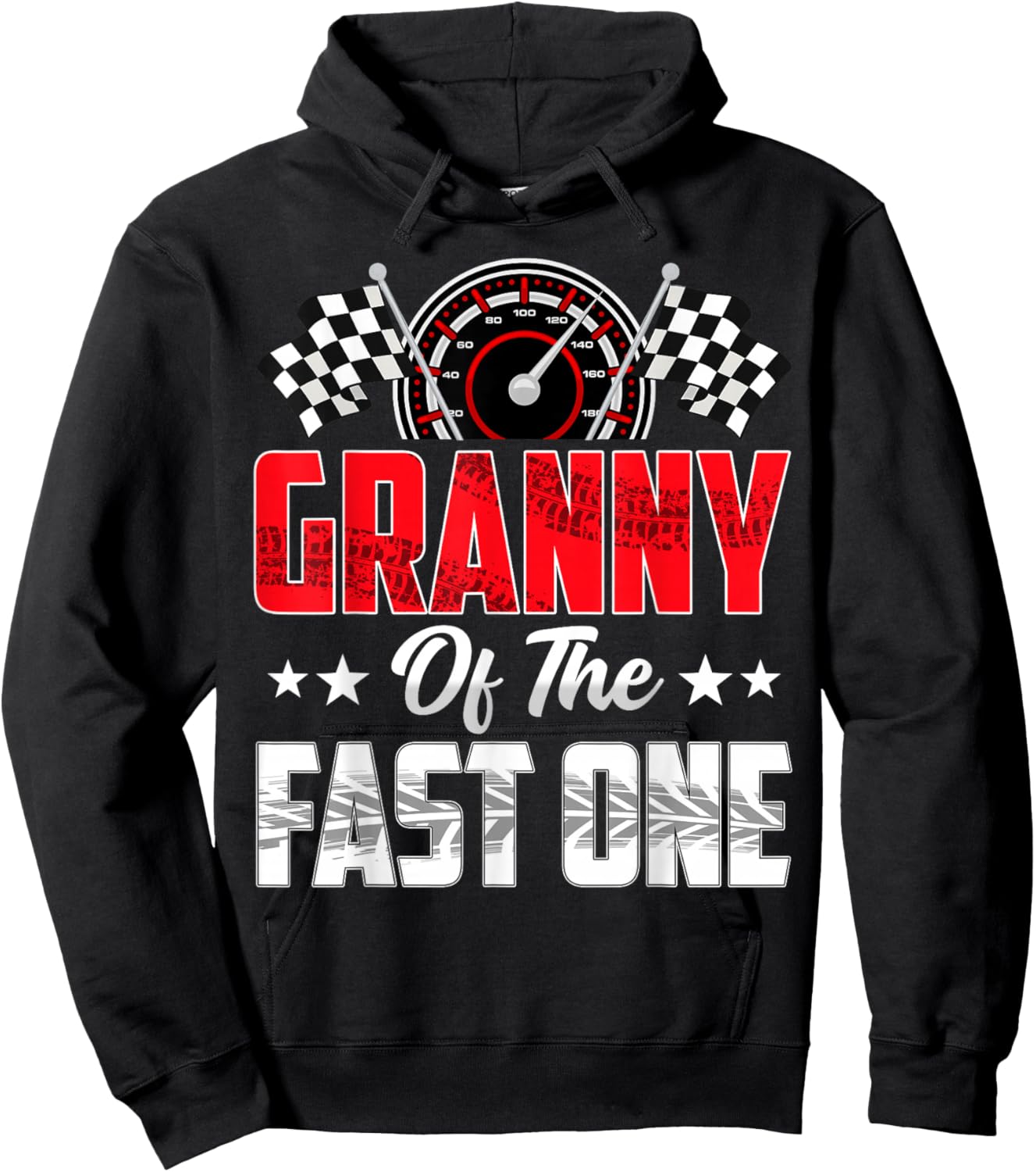 Granny of The Fast One Birthday 1st Race Car Family Hoodie - Hoodie | Black