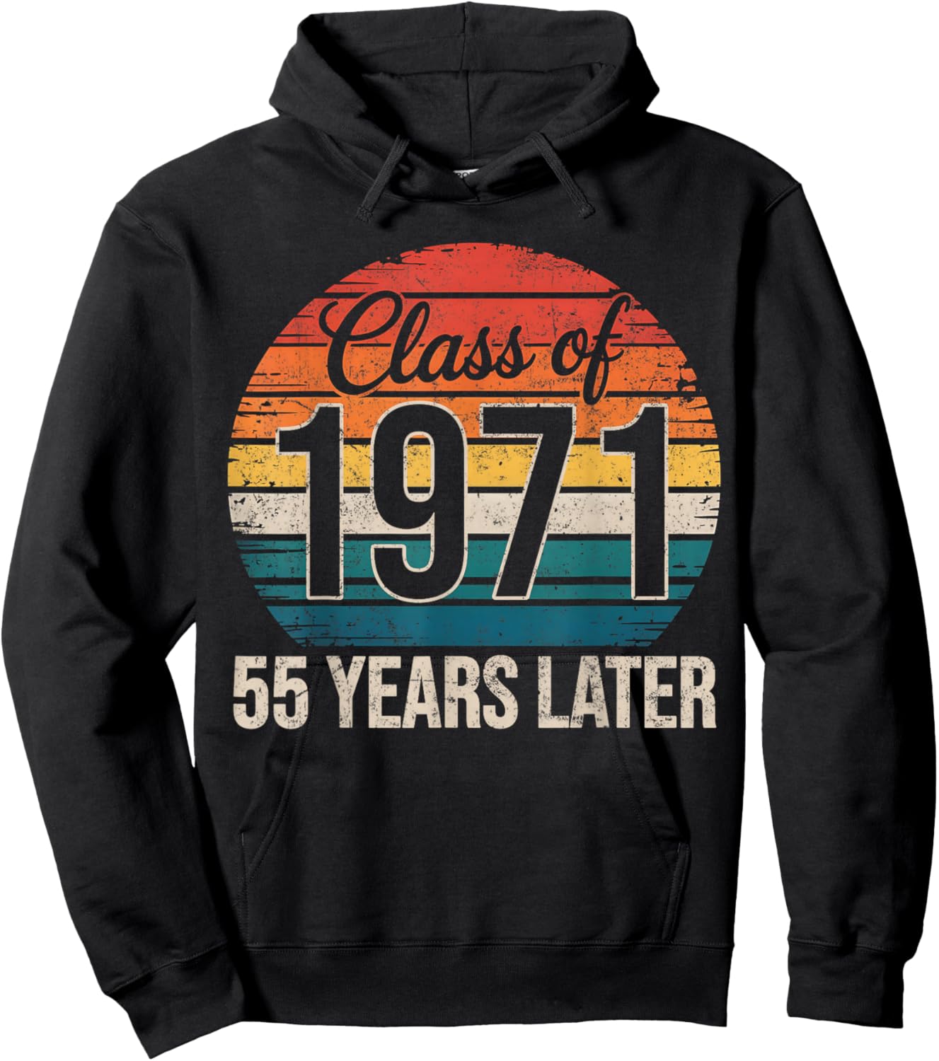 Vintage Class of 1971 55 Years Later Reunion 55th Graduation Hoodie - Hoodie | Black