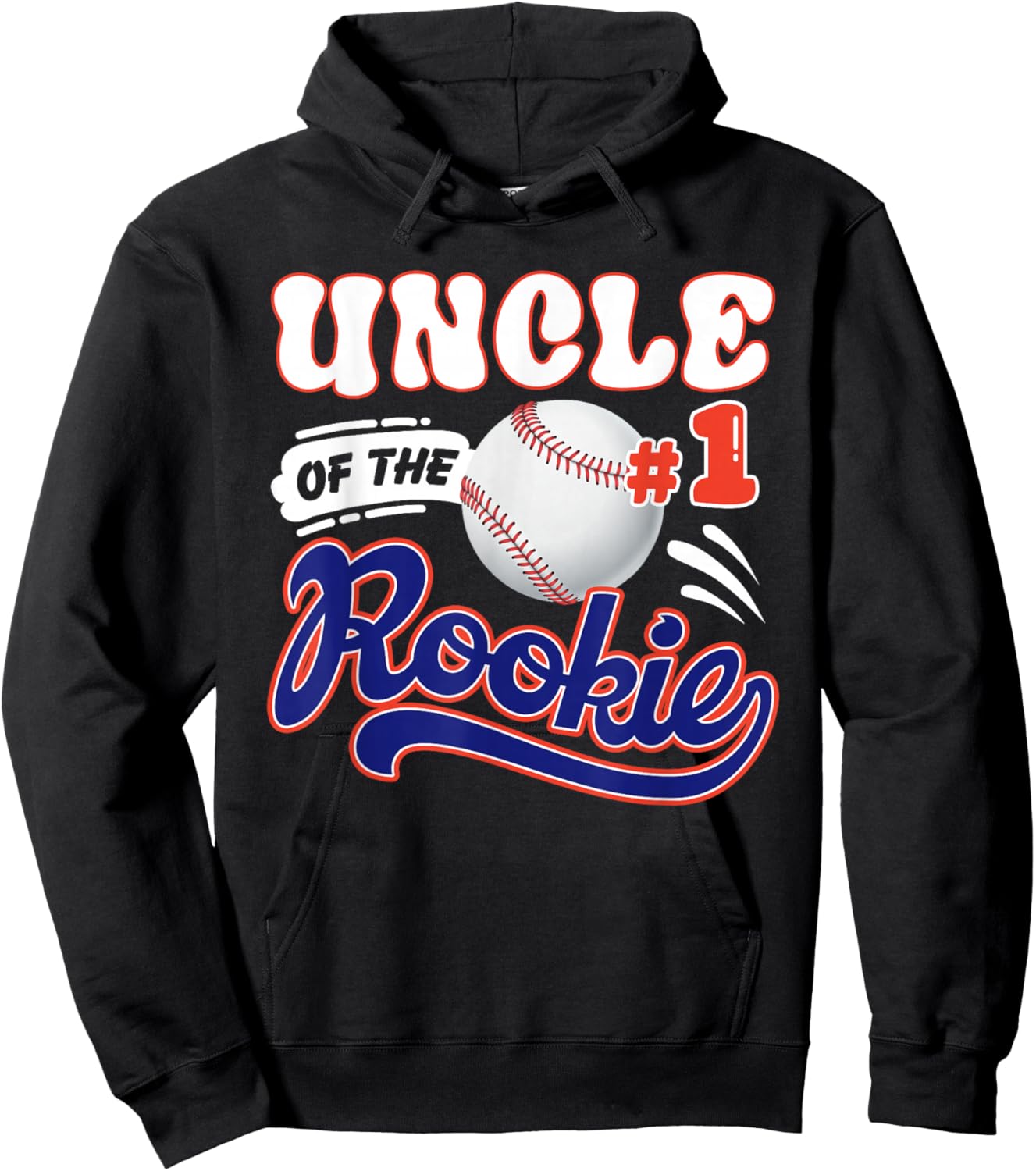 Uncle Rookie of Year 1st Birthday Baseball Theme Matching Hoodie - Hoodie | Black