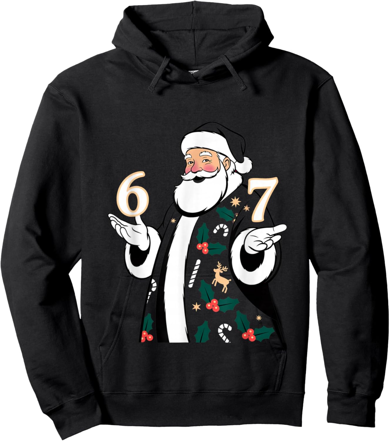 Christmas 67 Funny Xmas Six Seven Ugly Sweater 6-7 Hoodie - Hoodie | Black