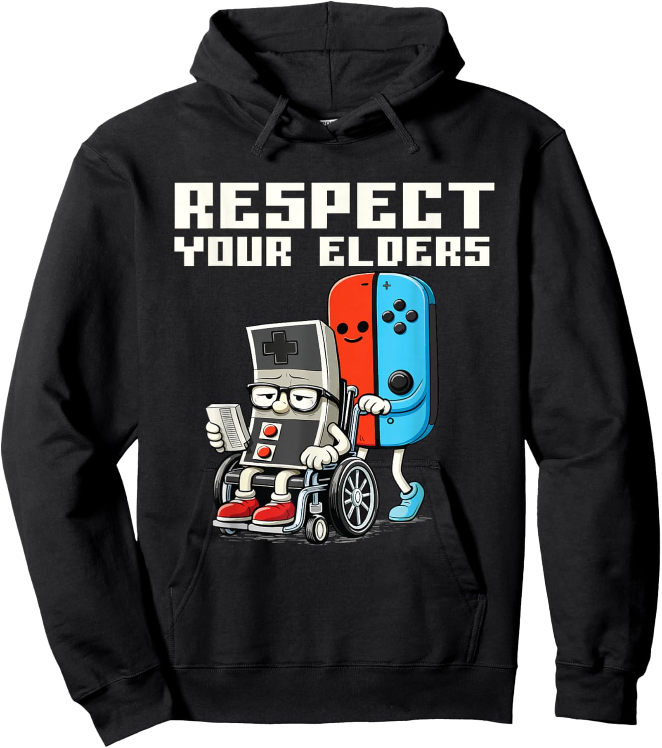 Respect Your Elders - Gaming Lover Gamer Video Games Hoodie - Hoodie | Black