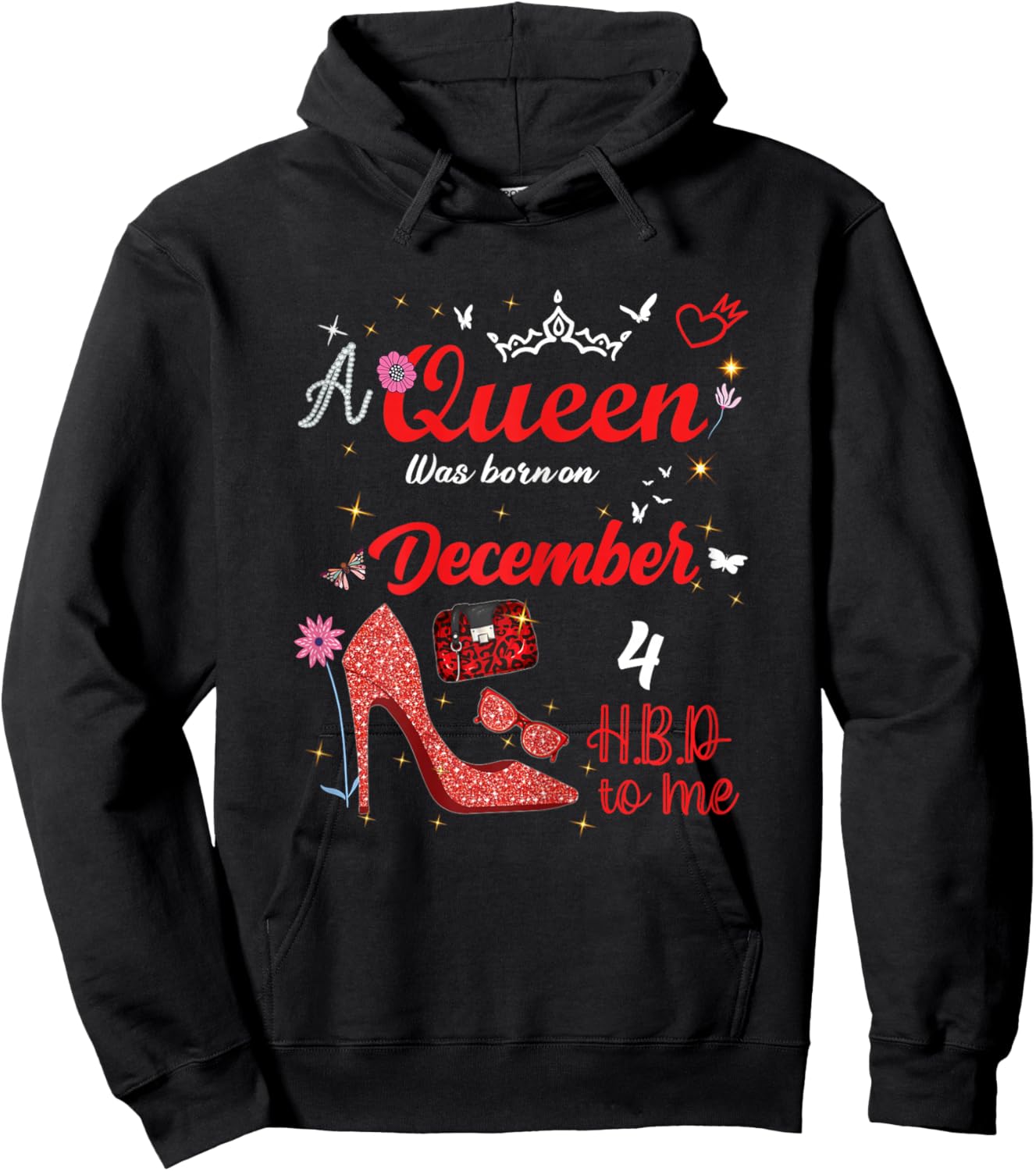 December 4 Birthday This Queen was Born on December 4th Hoodie - Hoodie | Black