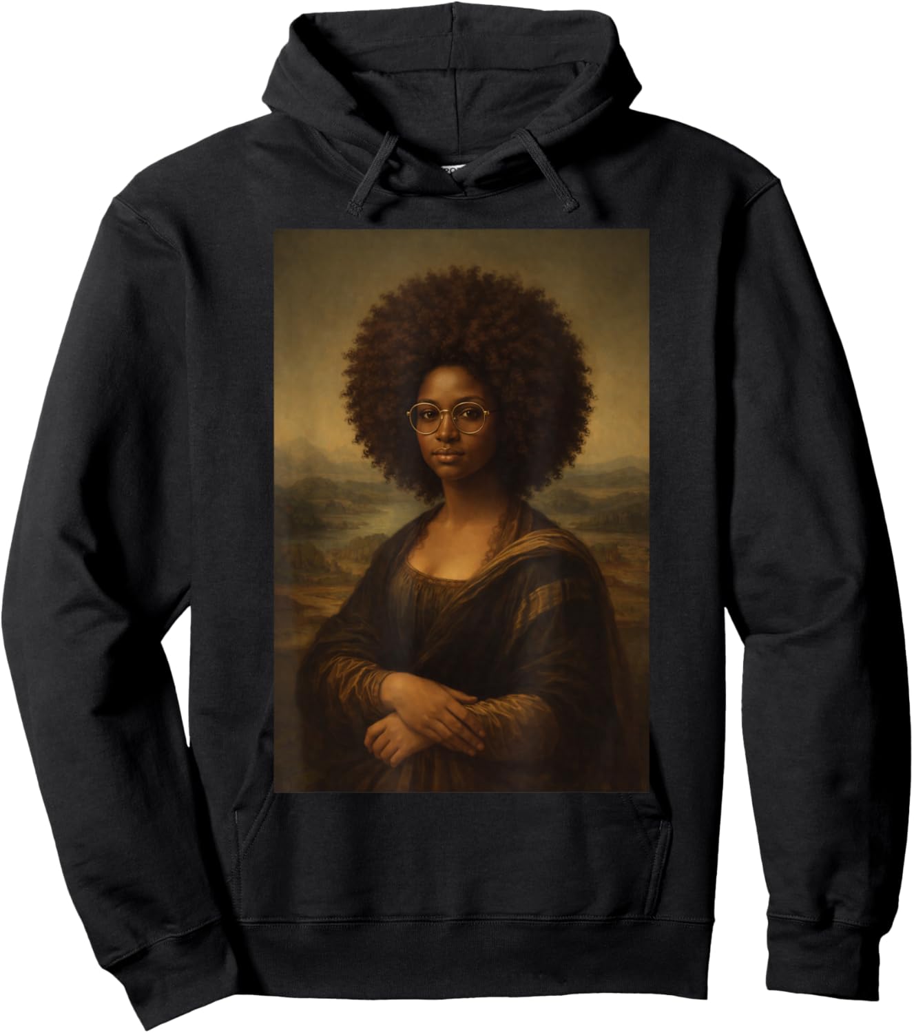 Black Mona Lisa Afro African American Black History Month Hoodie - Hoodie | Black