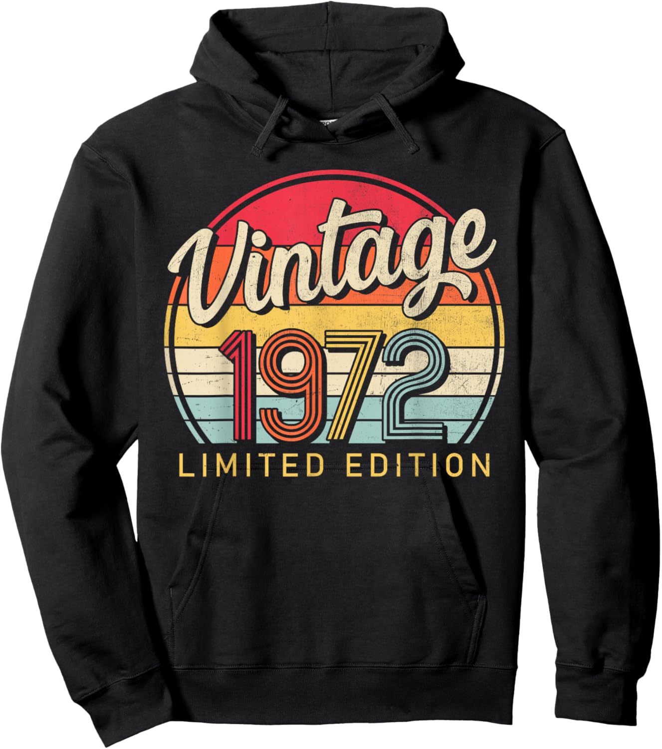 Limited Edition Retro Style 70's Born Vintage 1972 Birthday Hoodie - Hoodie | Black