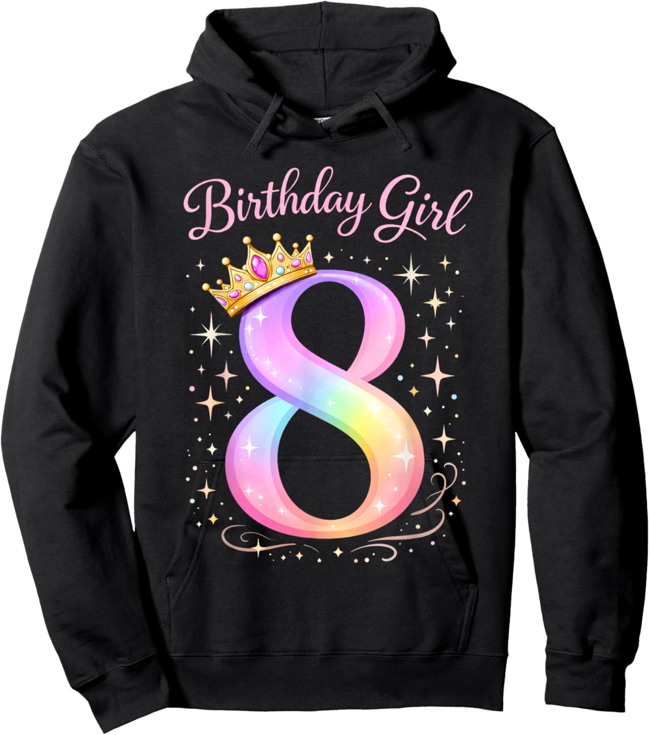 8th Birthday for Girls Eight 8 Year Old Hoodie - Hoodie | Black