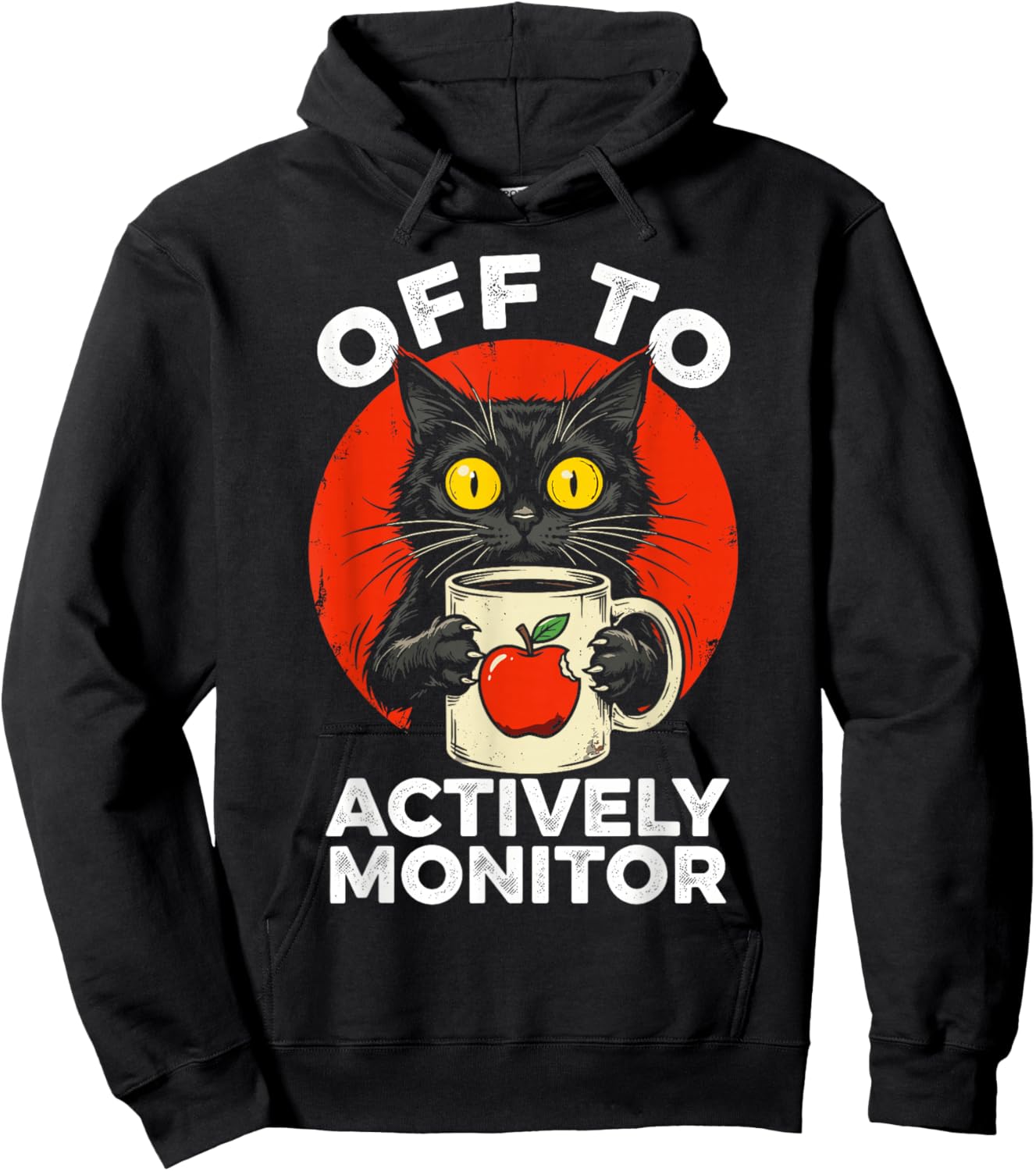 Off to Actively Monitor Funny Teacher Cat State Testing Day Hoodie - Hoodie | Black